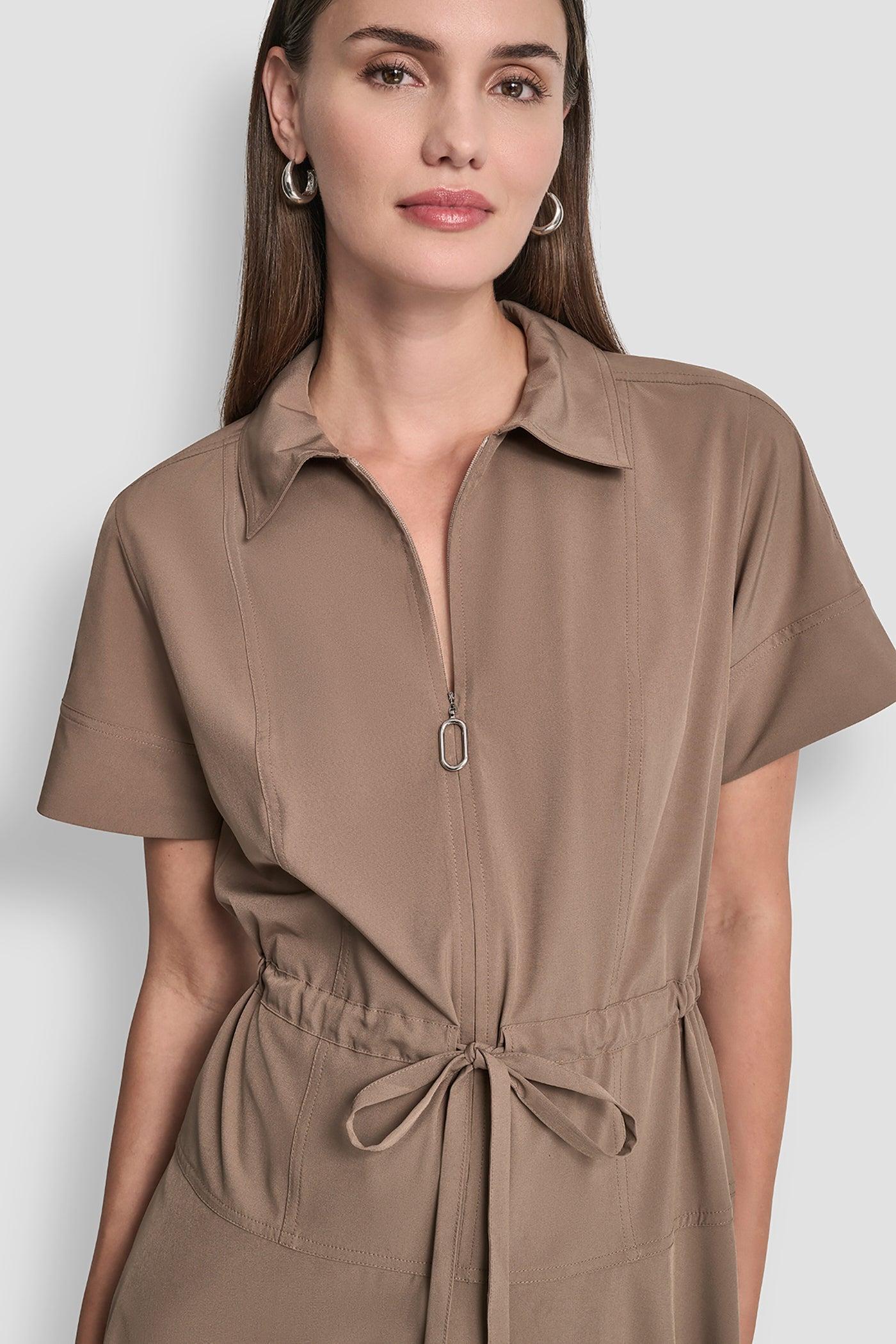 FIT & FLARE MIDI SHIRT DRESS Product Image