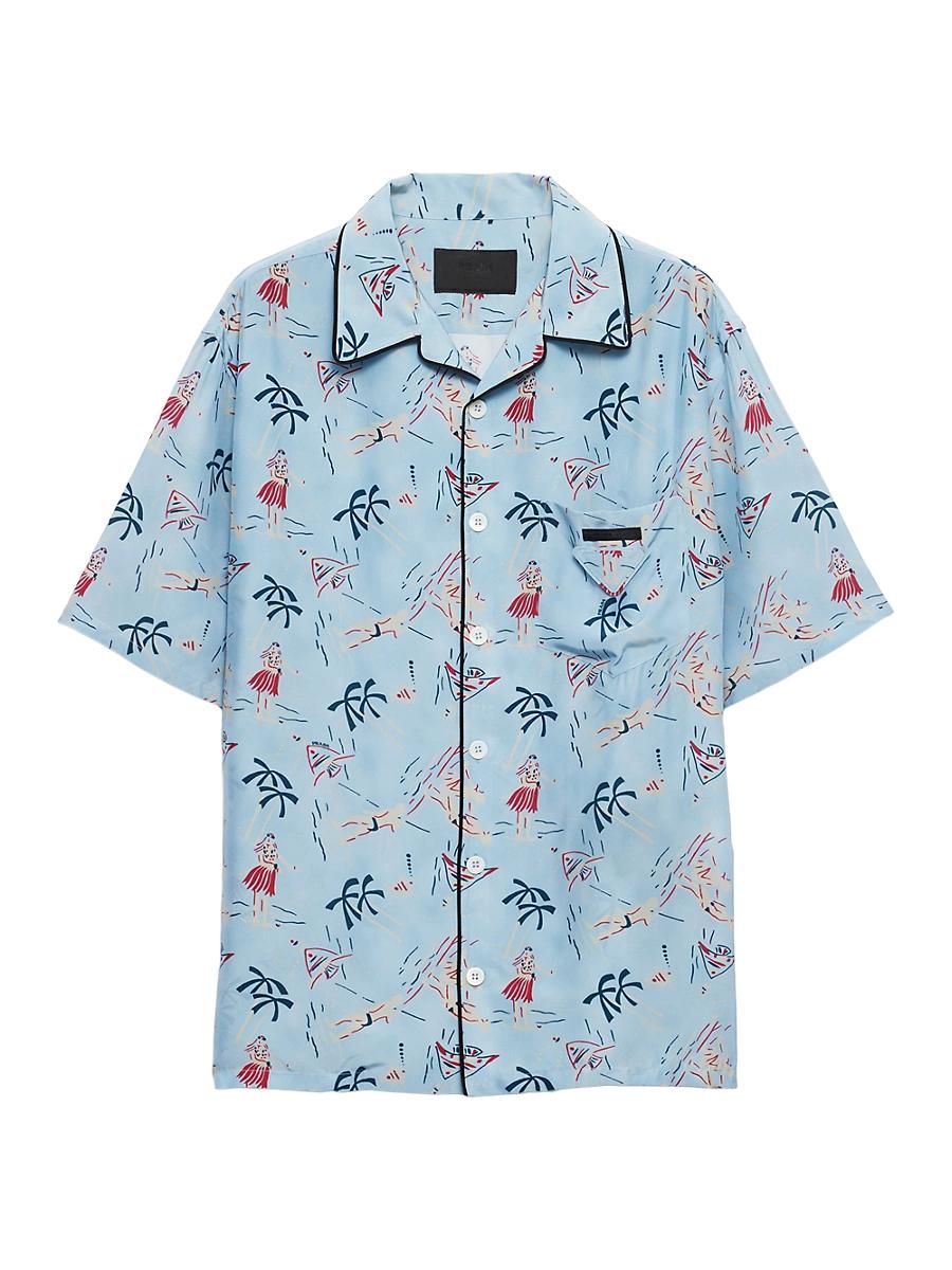 Mens Hawaiian-Print Short-Sleeve Shirt Product Image
