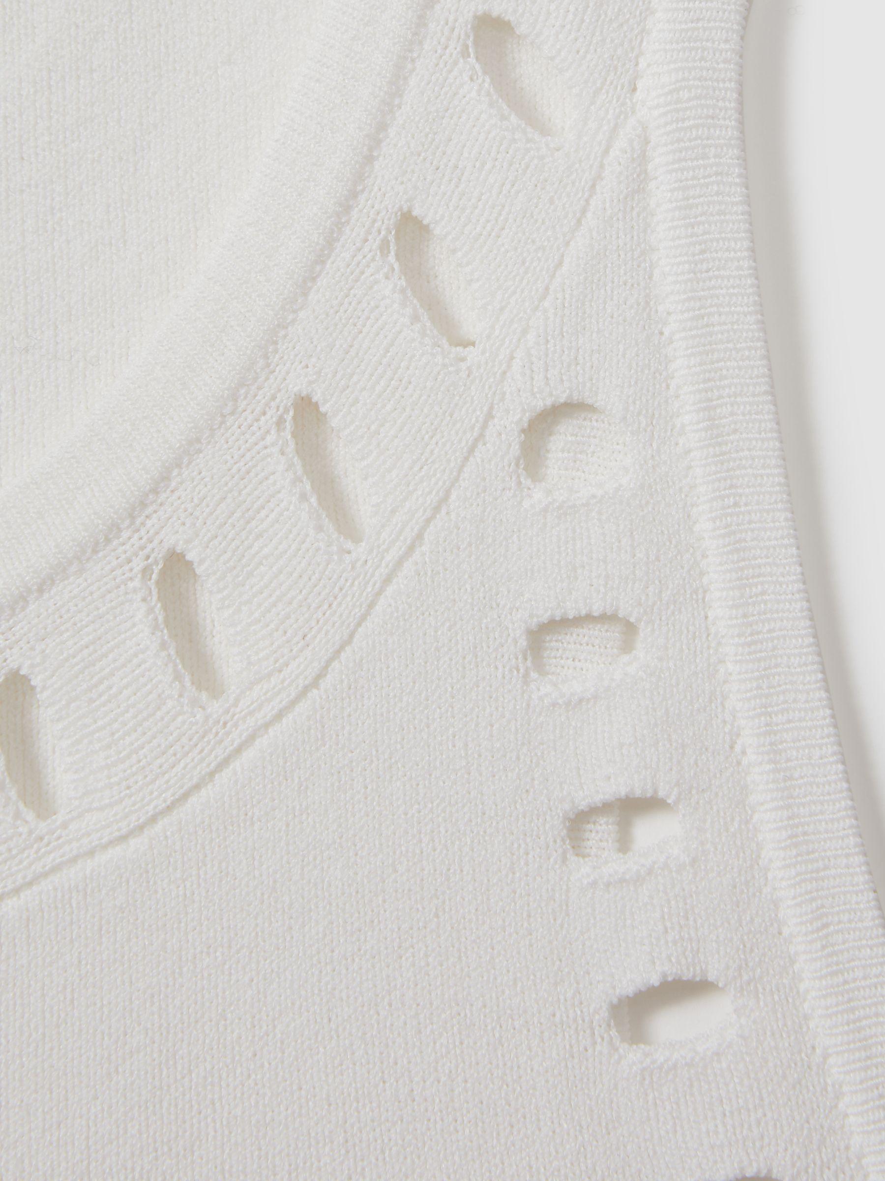 Fitted Cut-Out Detail Vest in Ivory Product Image
