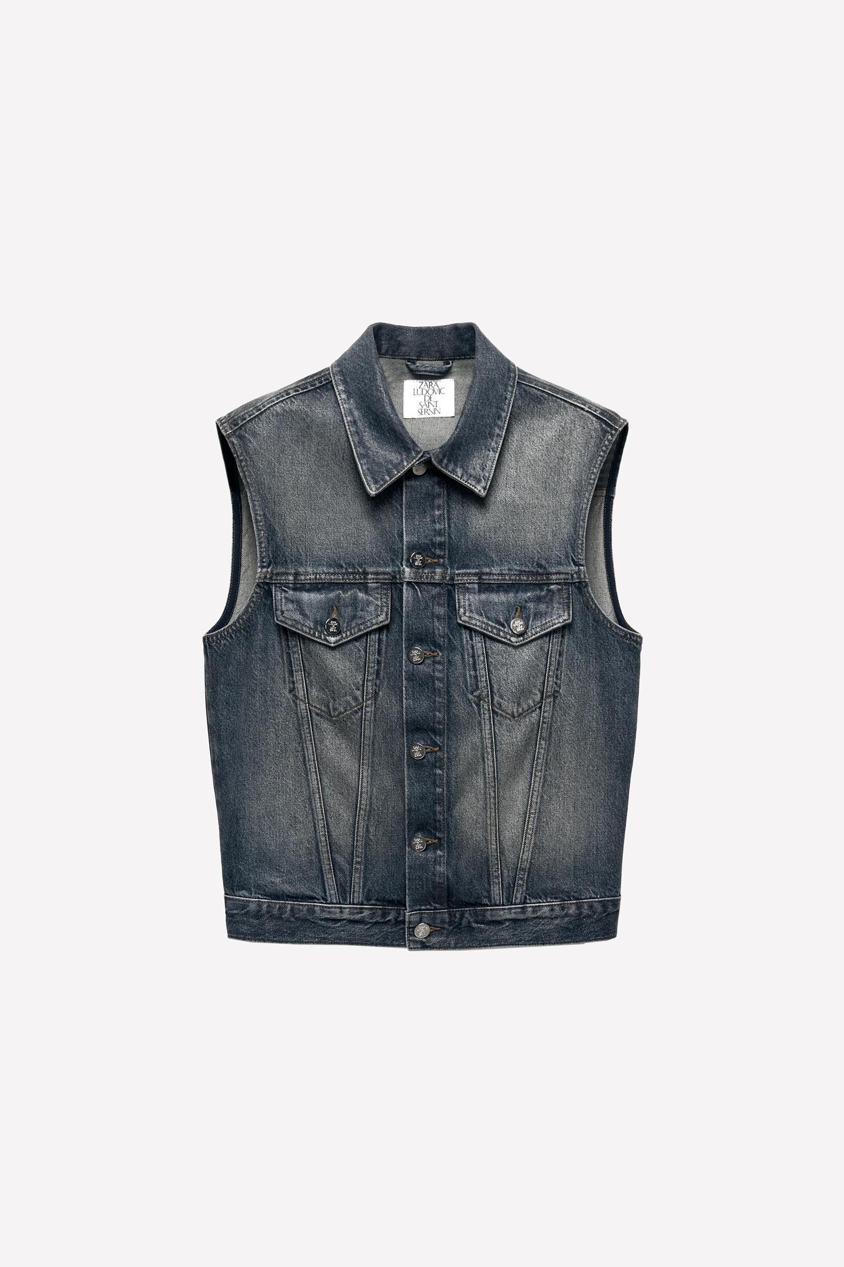 LUDOVIC DE SAINT SERNIN x ZARA WAXED DENIM VEST Product Image