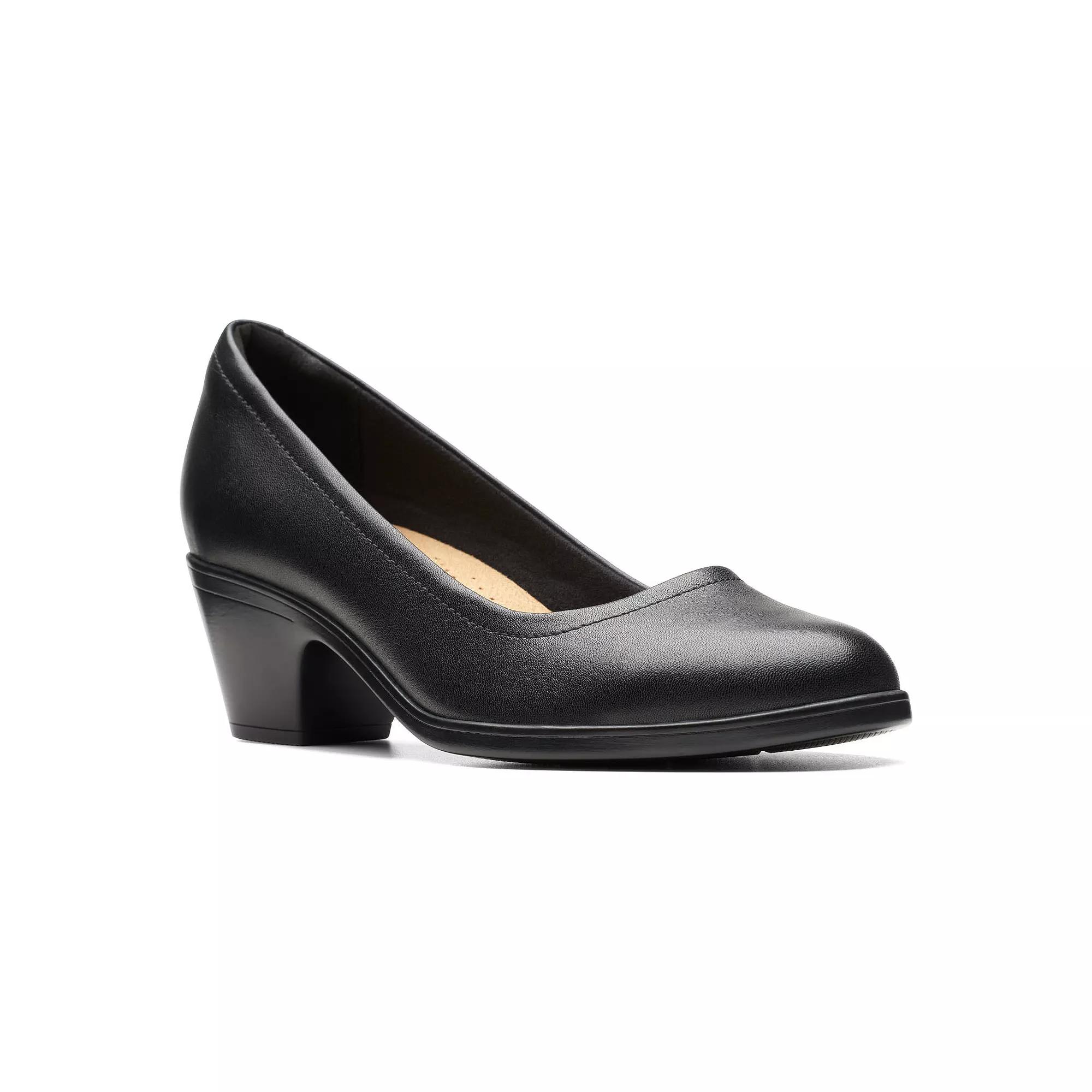 Clarks Emily Ruby Womens Closed Toe Block Heel Pumps Product Image