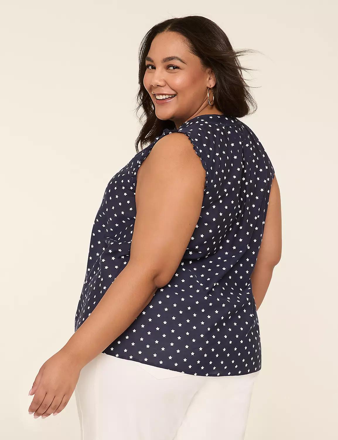 Ruffle Split-Neck Popover Tank Product Image