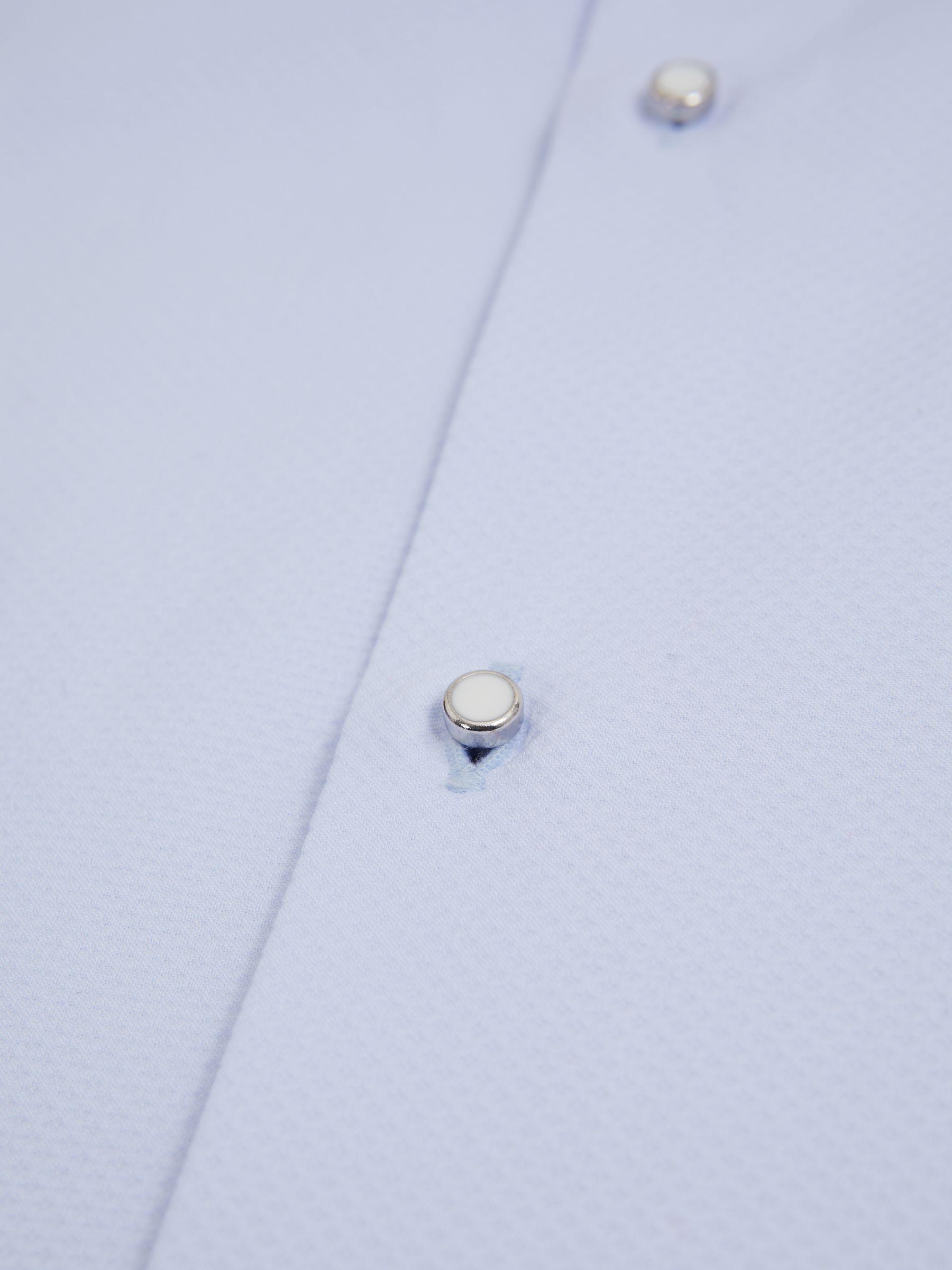 Cotton Marcella Tuxedo Shirt Regular-Fit in Soft Blue Product Image