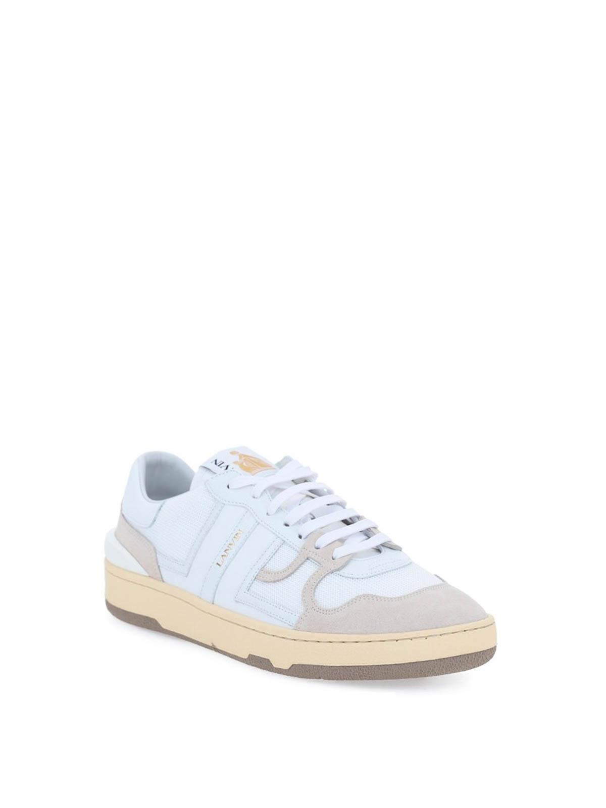 LANVIN Mesh And Leather Clay Sneakers With In White Product Image