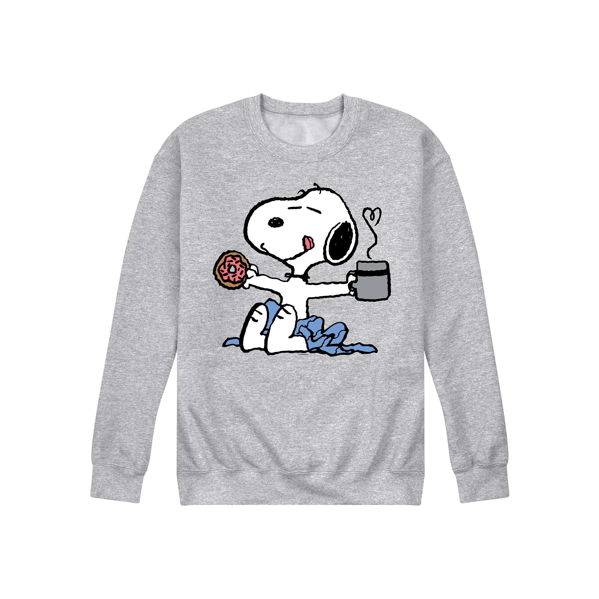 Men's Peanuts Snoopy Donut Coffee Graphic Sweatshirt,  Product Image