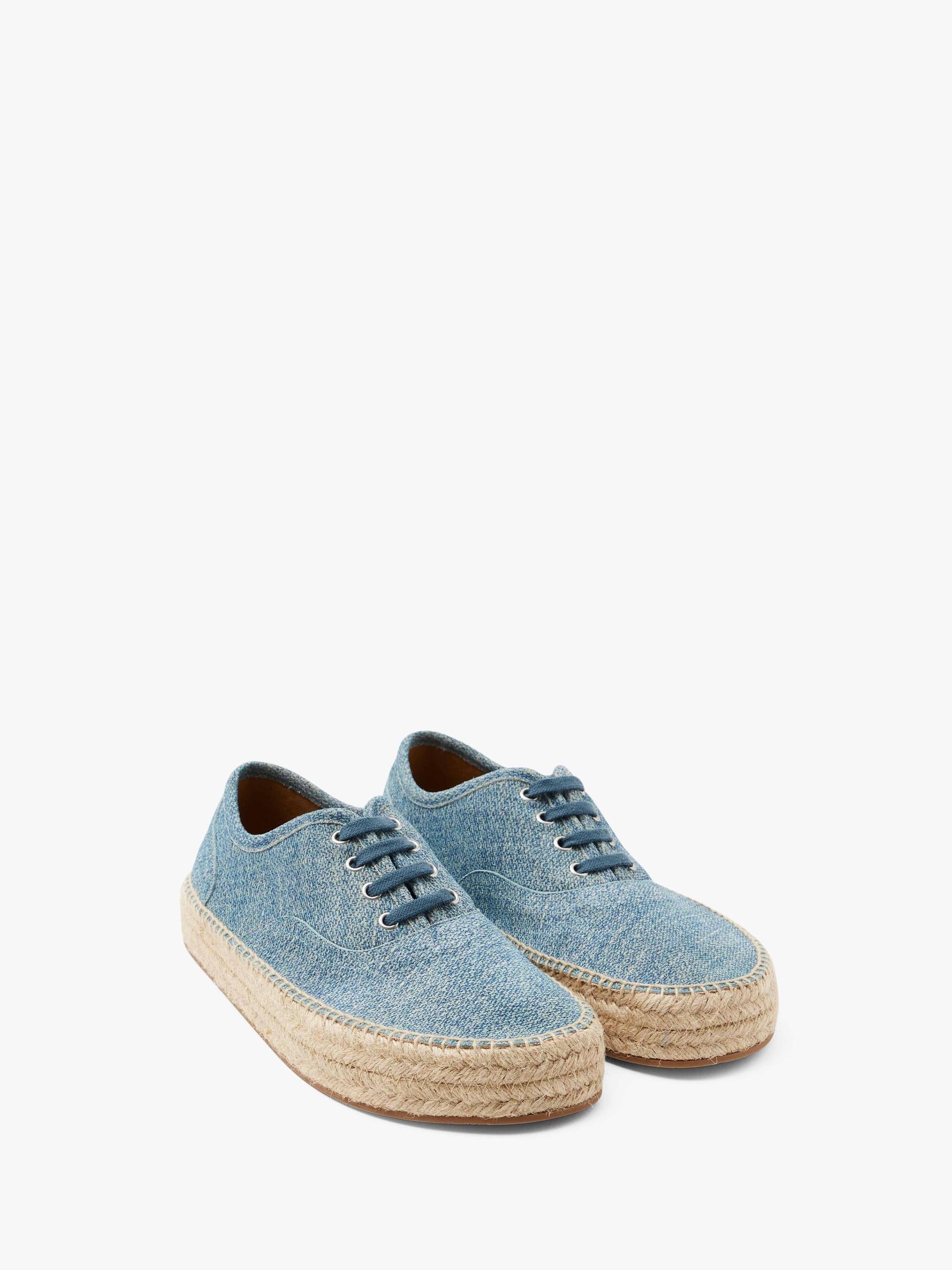 SUEDE LACE-FRONT PLATFORM ESPADRILLES Product Image