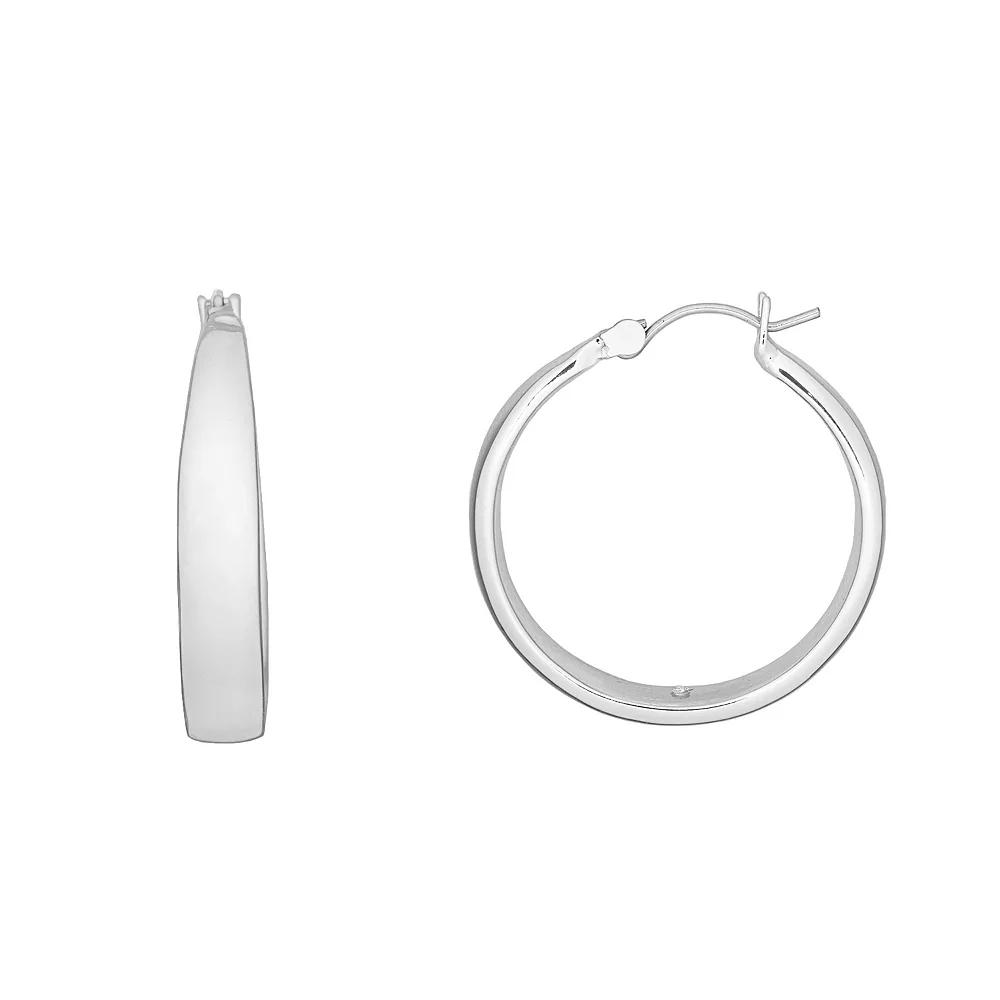 LC Lauren Conrad Silver Tone Chunky Hoop Earrings, Women's, None Product Image