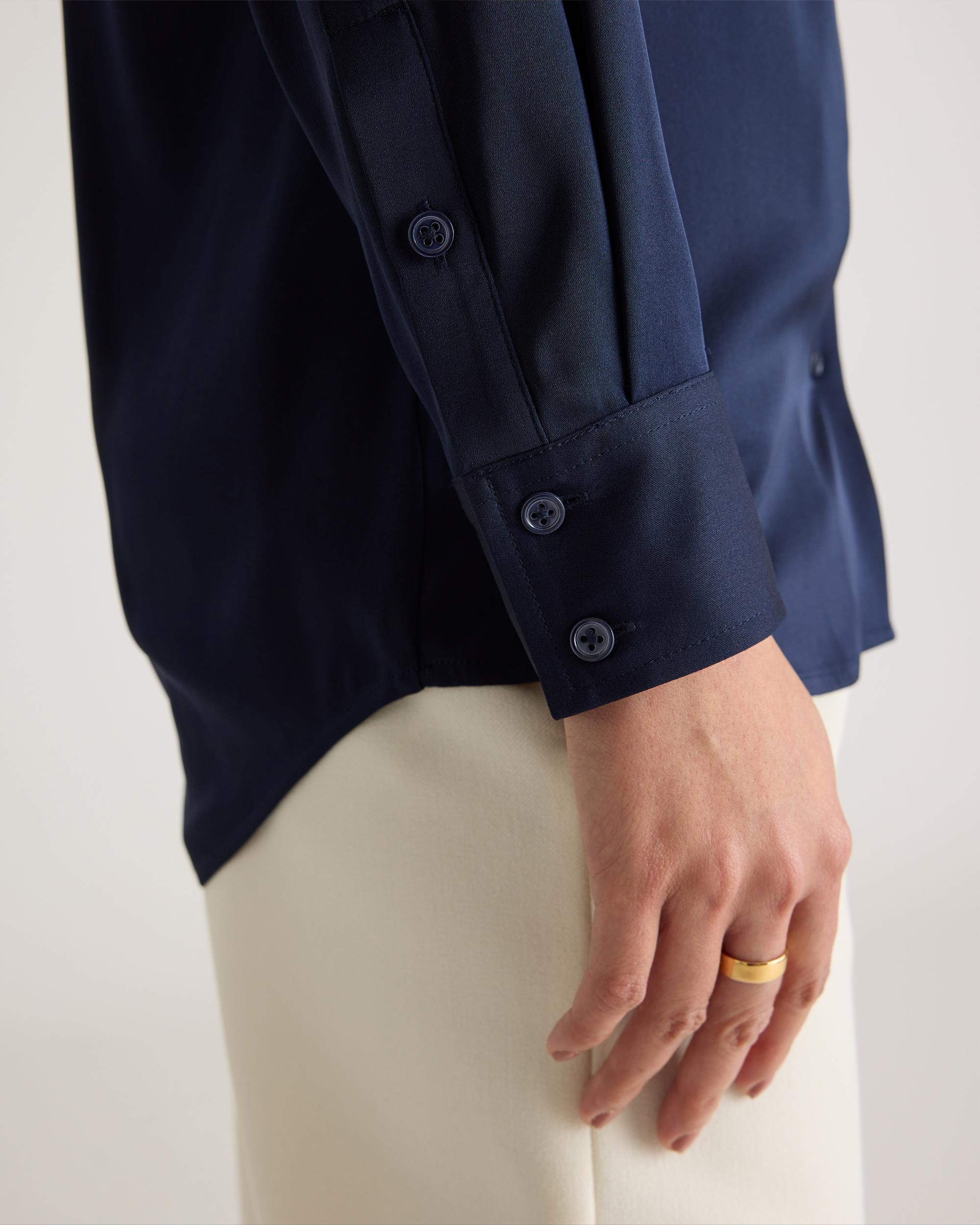 Quince | Women's 100% Washable Silk Stretch Notch Collar Blouse Product Image