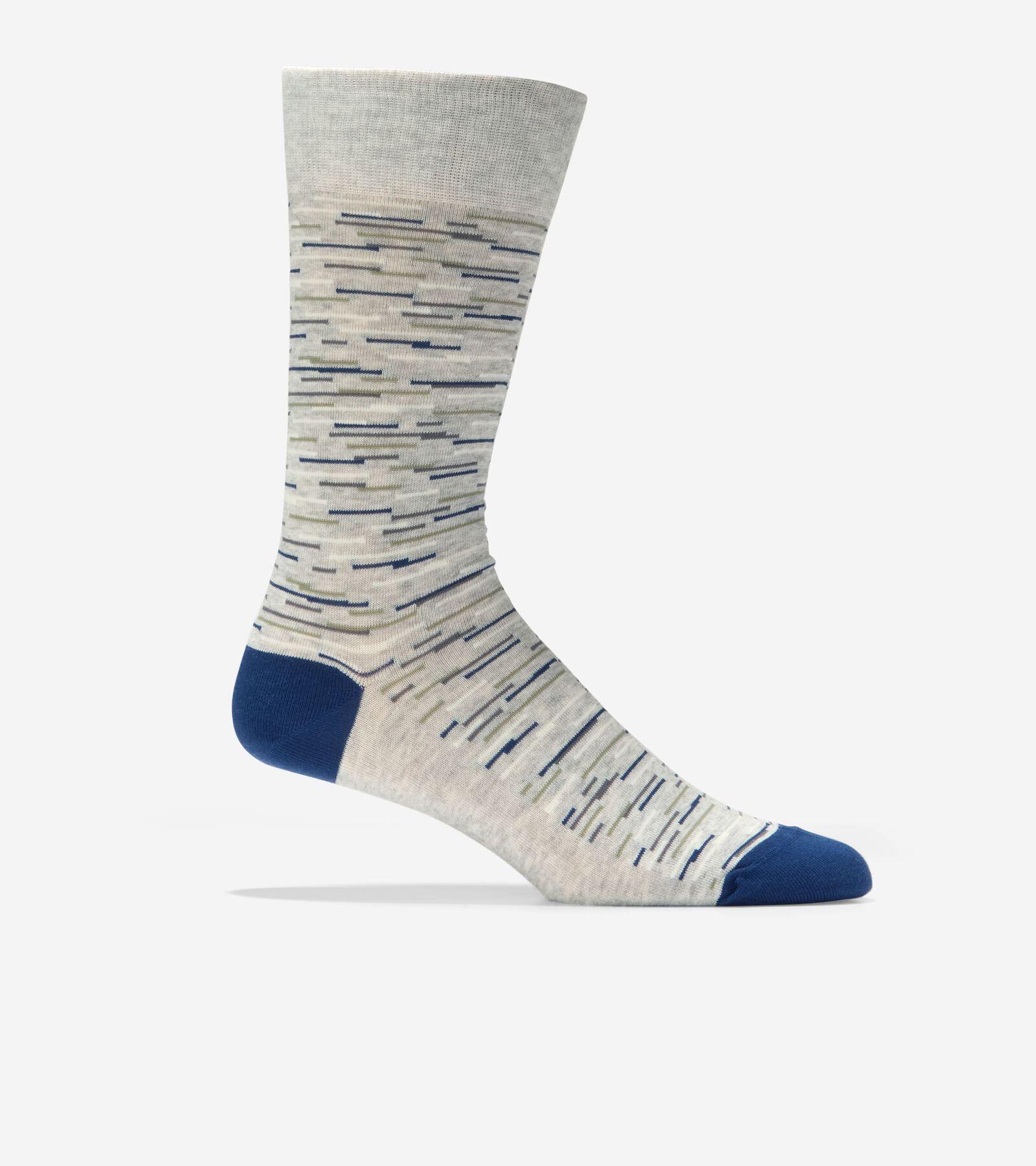 Men's Abstract Color Block Dress Crew Socks in Beige Or Khaki | Cole Haan Product Image