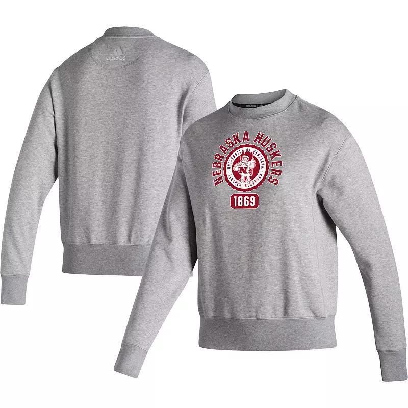 Women's adidas Heathered Gray Texas A&M Aggies Vintage Circle Pullover Sweatshirt,  Product Image