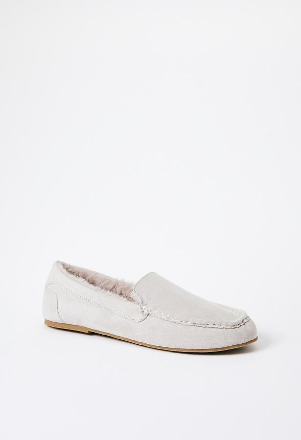 JustFab Margaux Platform Loafer Pump Womens Black/ White Size 8.5 Product Image