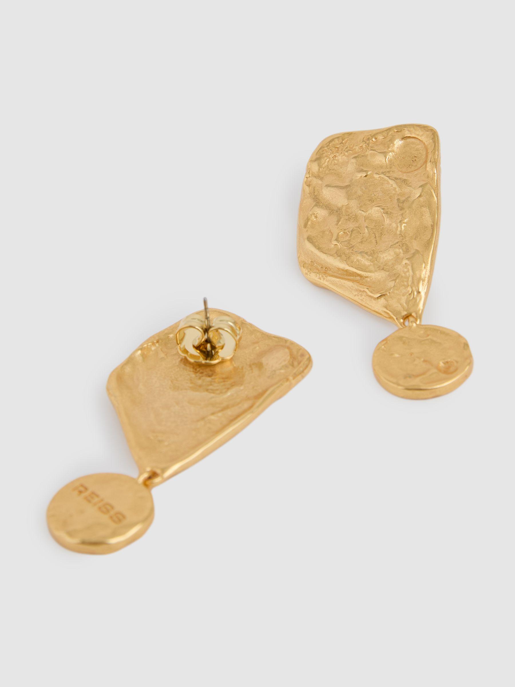 Molten Large Drop Earrings in Gold Tone Product Image