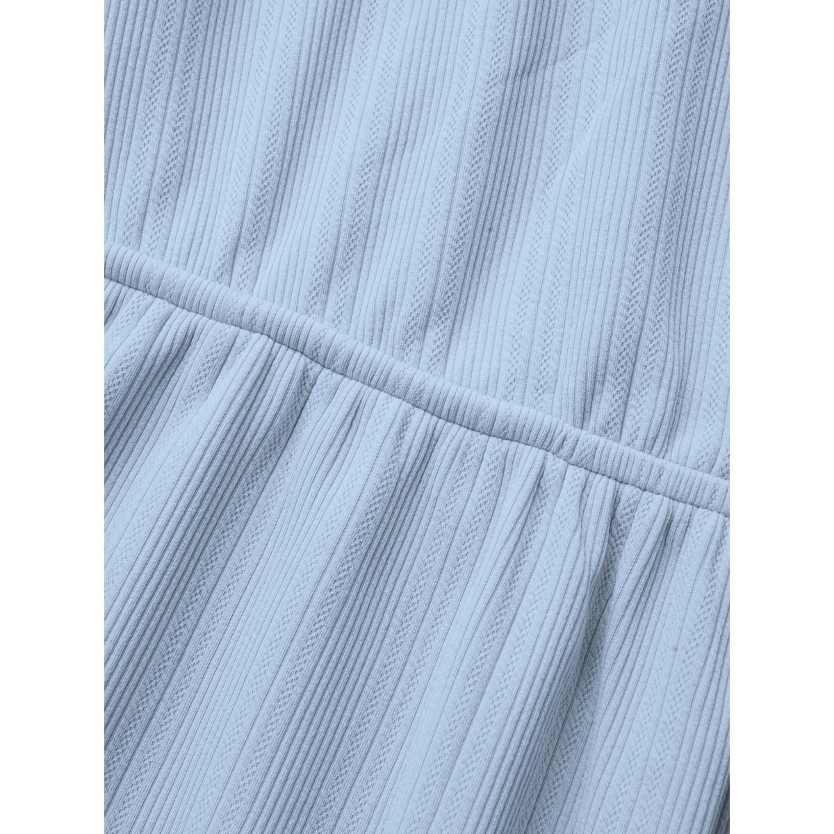 Plus Size LightBlue Solid Tie Knot Pit Strip Jumpsuit Women Casual Sleeveless V-neck Everyday Loose Jumpsuits BloomChic 14-16/1X Product Image