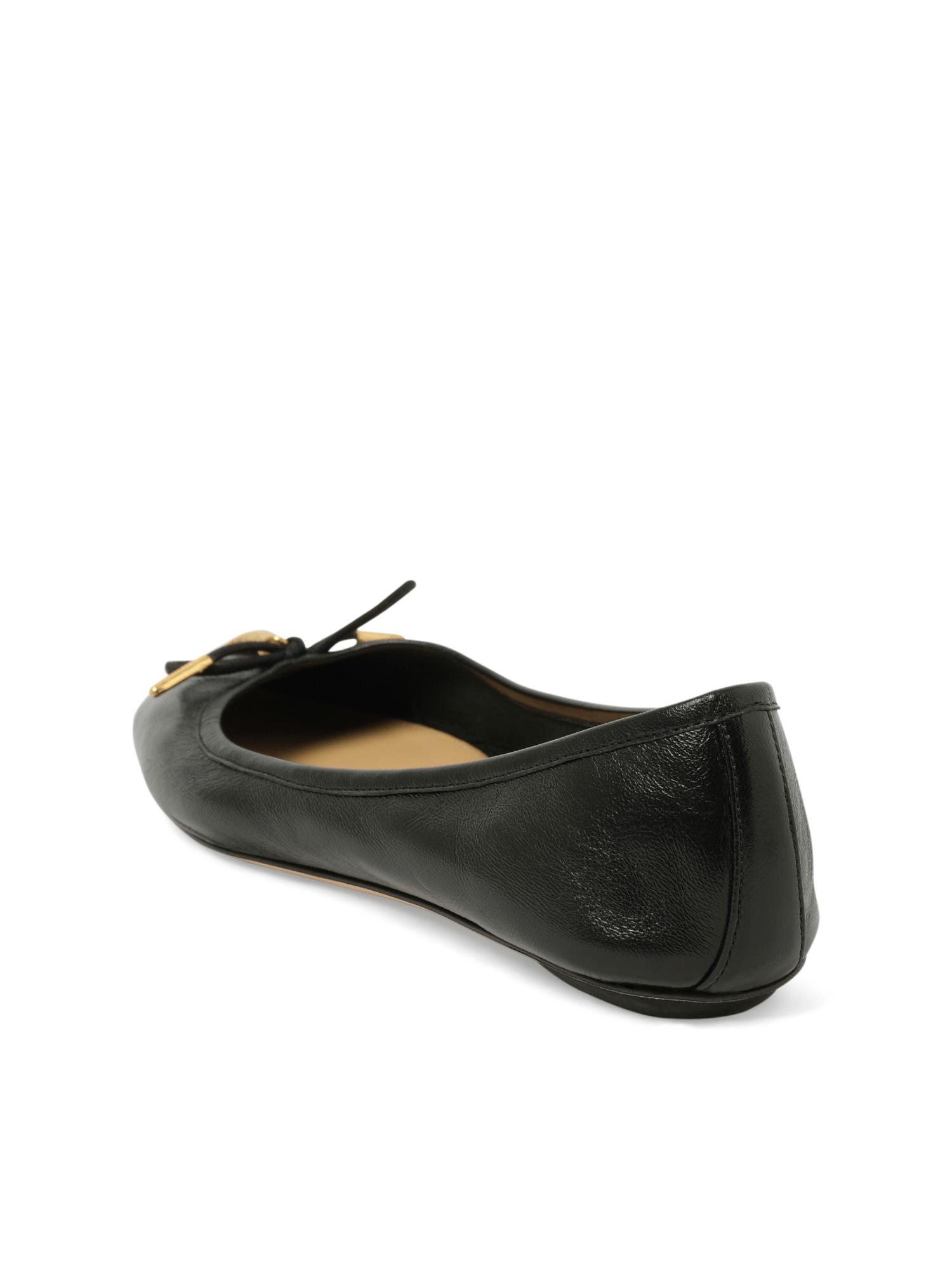 CHLOÉ Bow Detail Round Toe Flat Sole Ballerina Shoes In Black Product Image