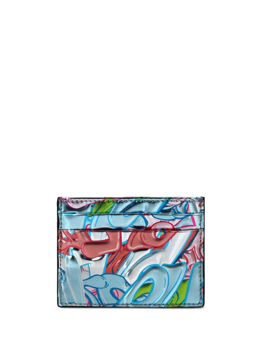 graffiti-print leather cardholder Product Image