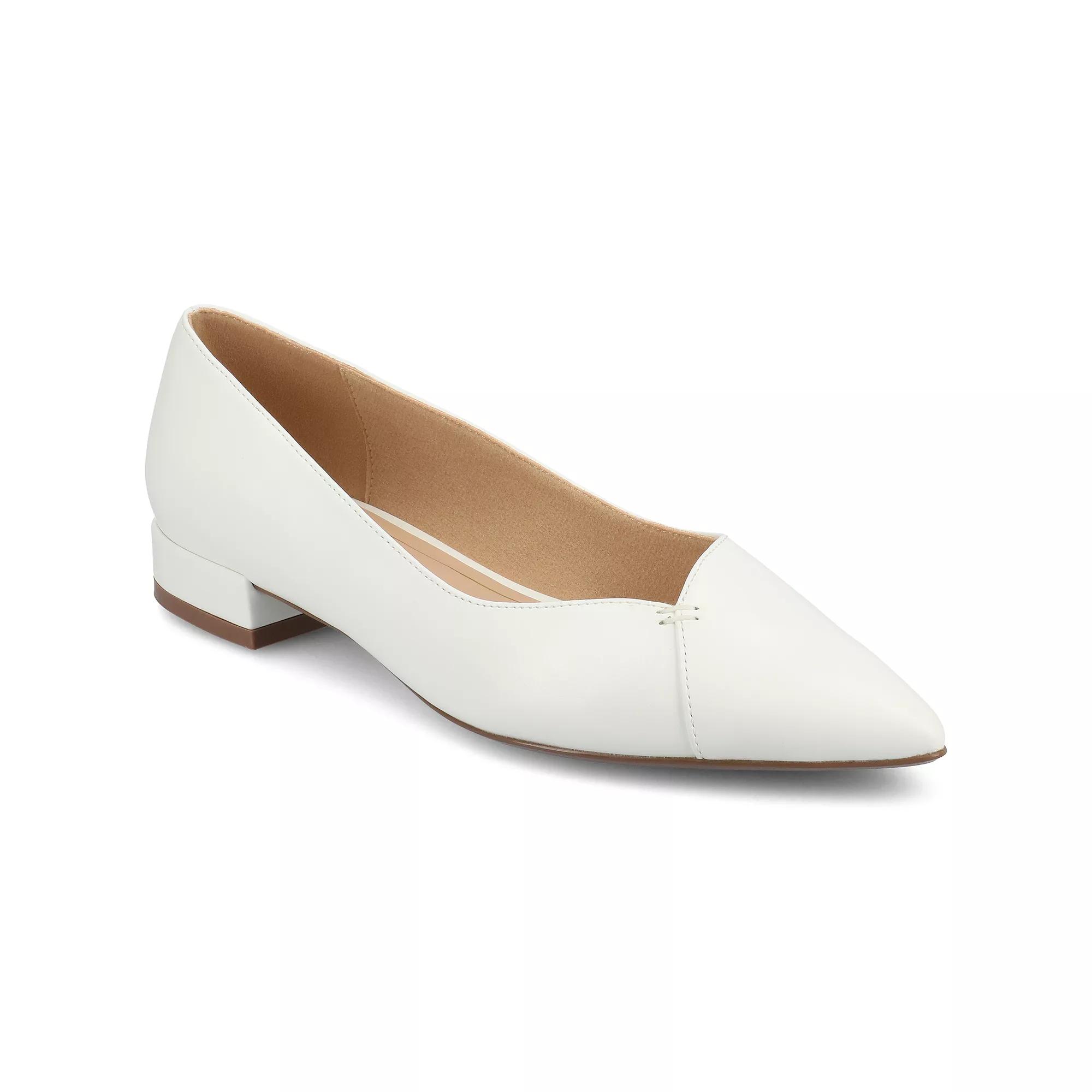 Journee Medium and Wide Width Carmin Women's Slip-On Low Block Heel Dress Flats,  Product Image