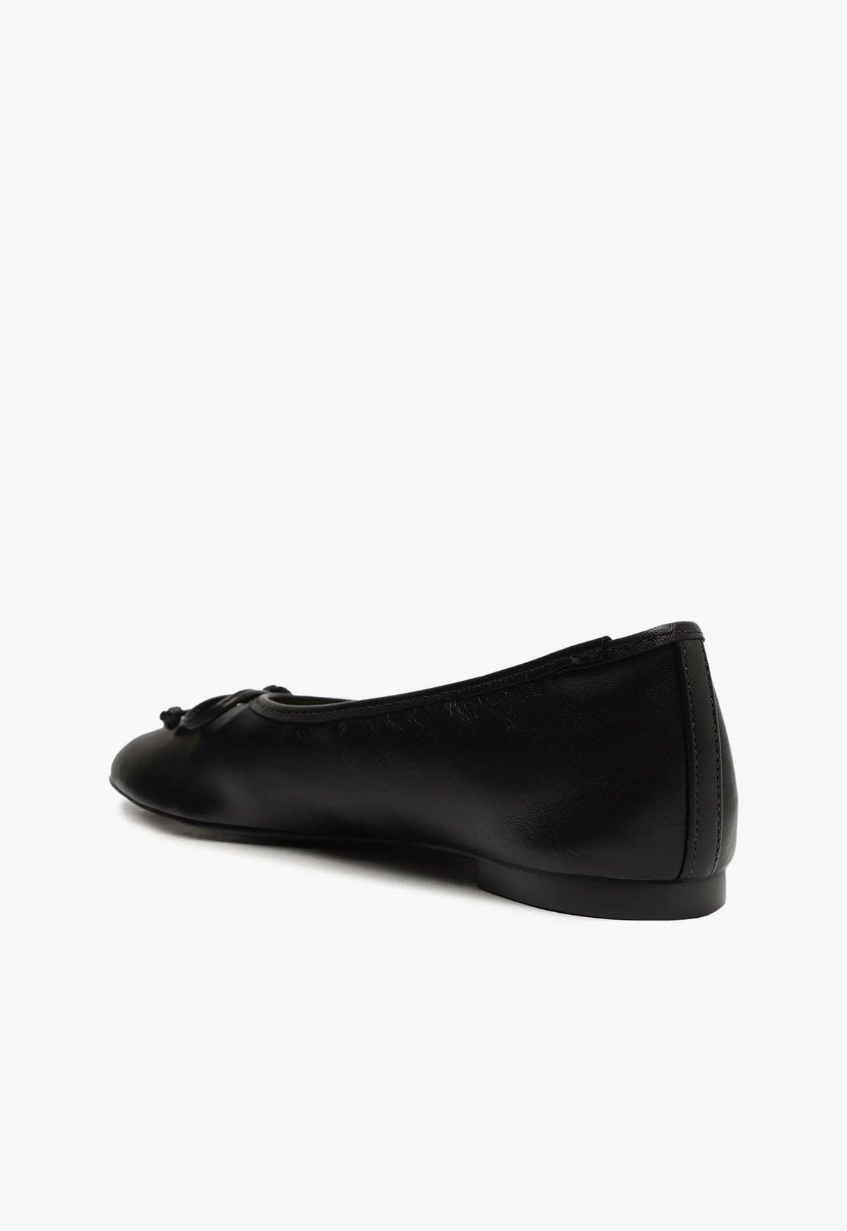 Arissa Black Leather Ballet Flat Female Product Image