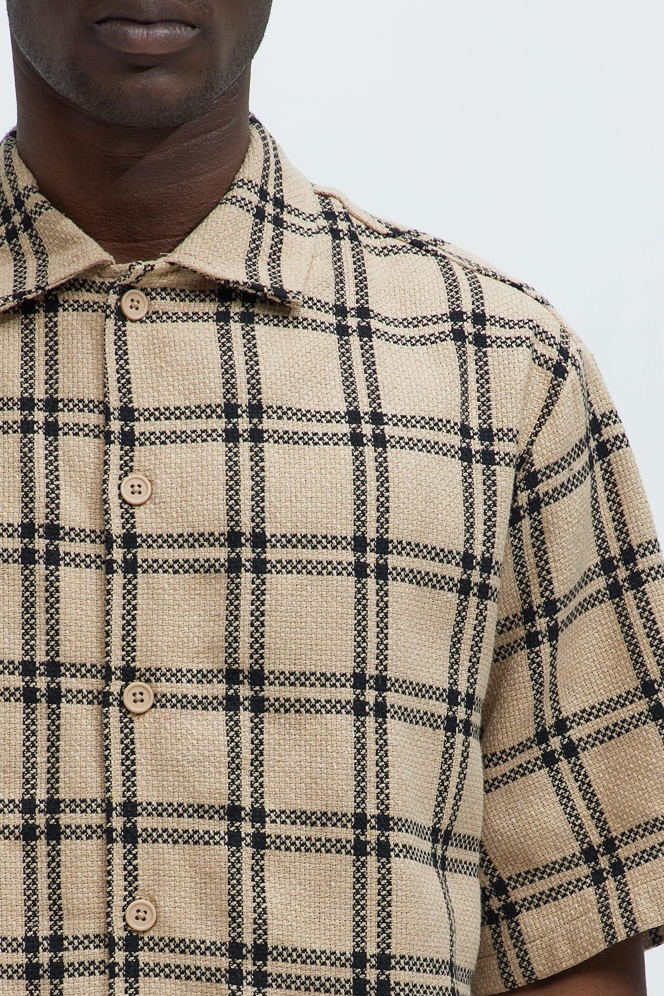 Porter Plaid Closed Collar Button Down Shirt - Cream/combo Product Image