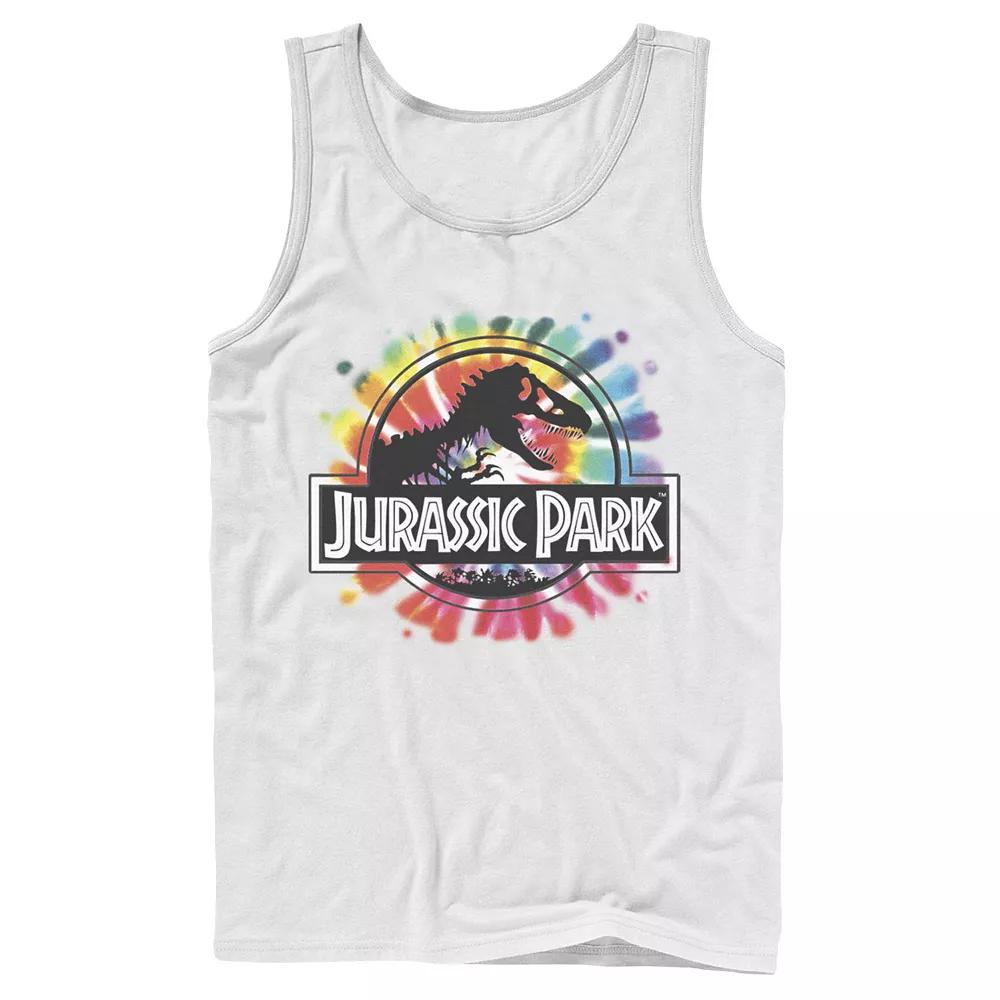 Men's Jurassic Park Classic Logo Tie Dye Graphic Tank Top,  Product Image