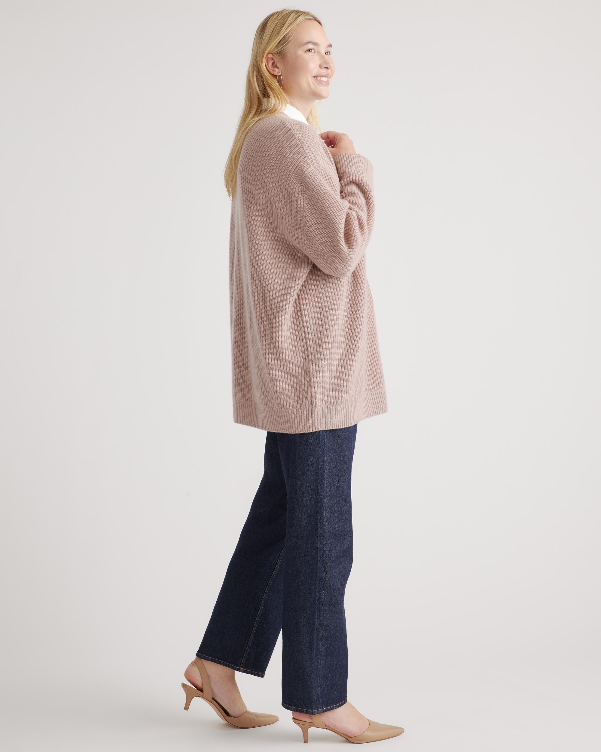 Quince | Women's Mongolian Spring Cashmere OverSized Boyfriend Cardigan Sweater Size XL Product Image