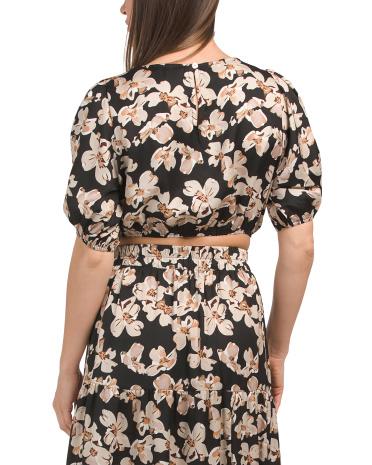 Short Sleeve Floral Top for Women | Polyester Product Image