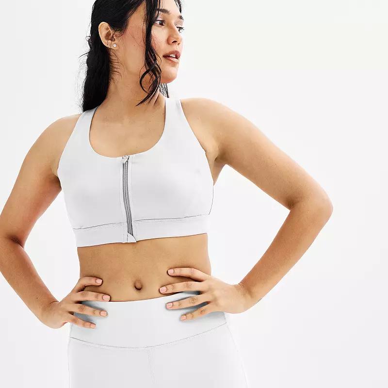 Women's Tek Gear® Ultrastretch Medium Support Zip Front Sports Bra,  Product Image