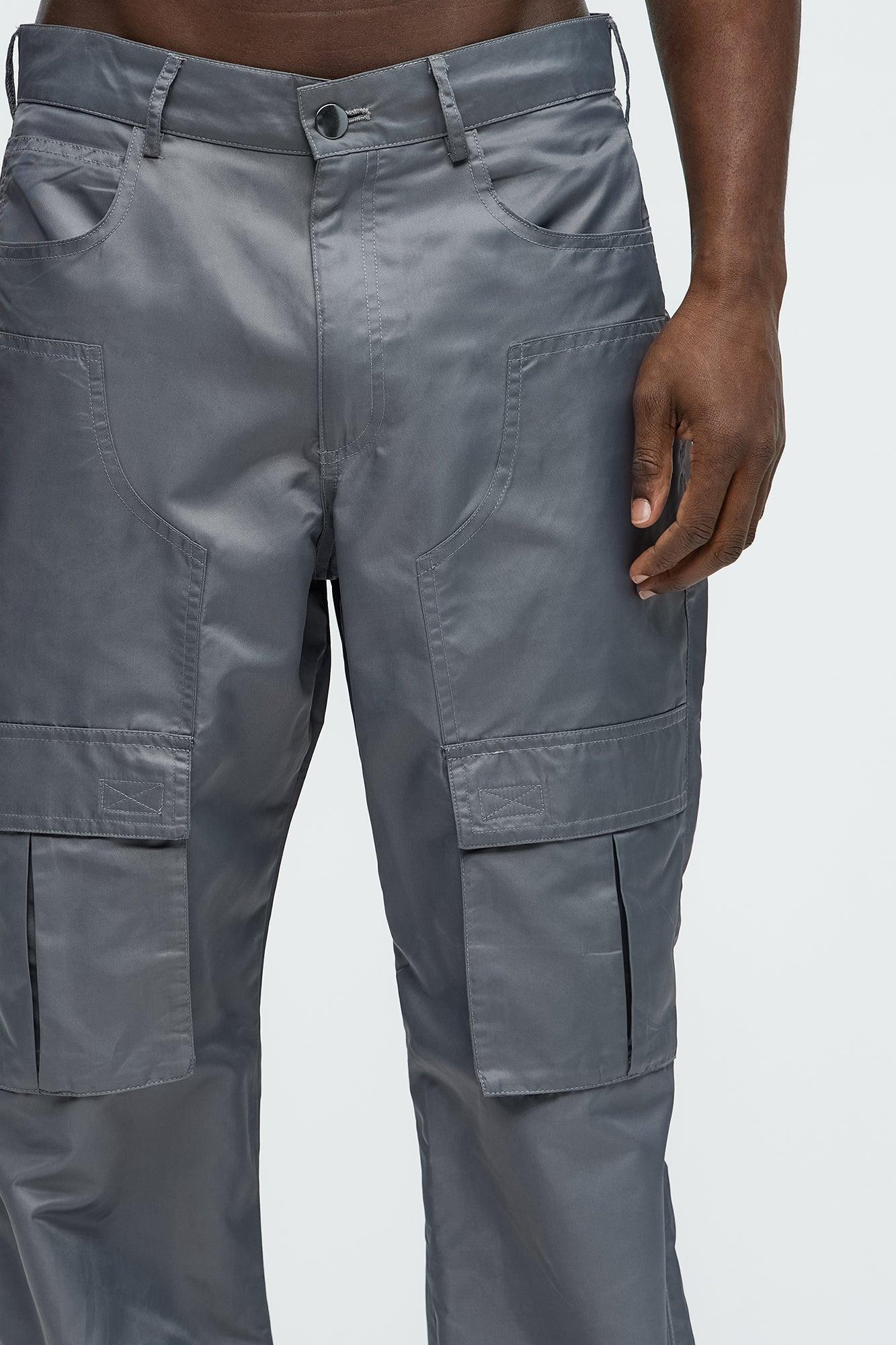 Panel Pocket Relaxed Tech Cargo Pant - Grey Product Image