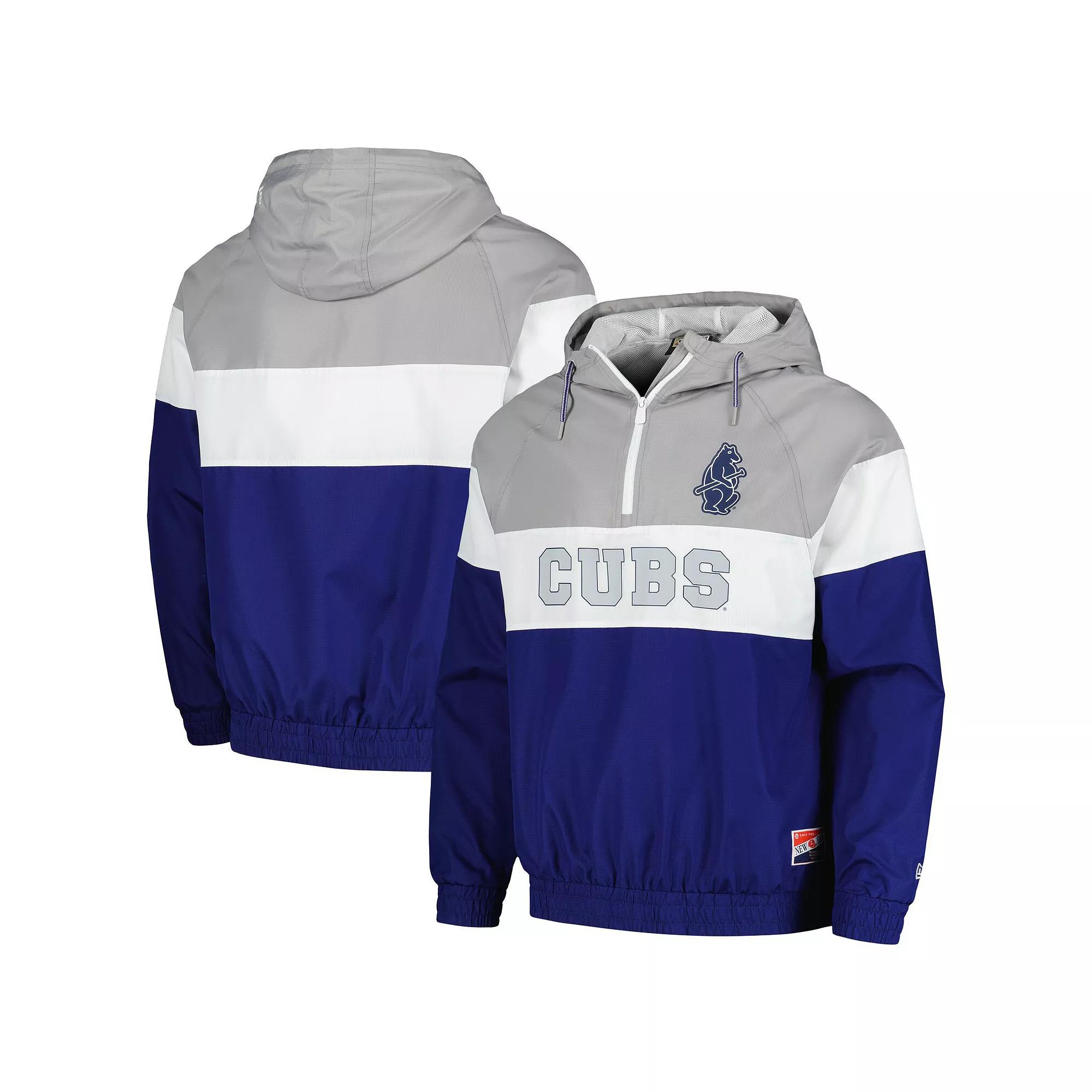 Men's New Era Royal Chicago Cubs Ripstop Raglan Quarter-Zip Windbreaker Jacket, Size: Small, Blue Product Image