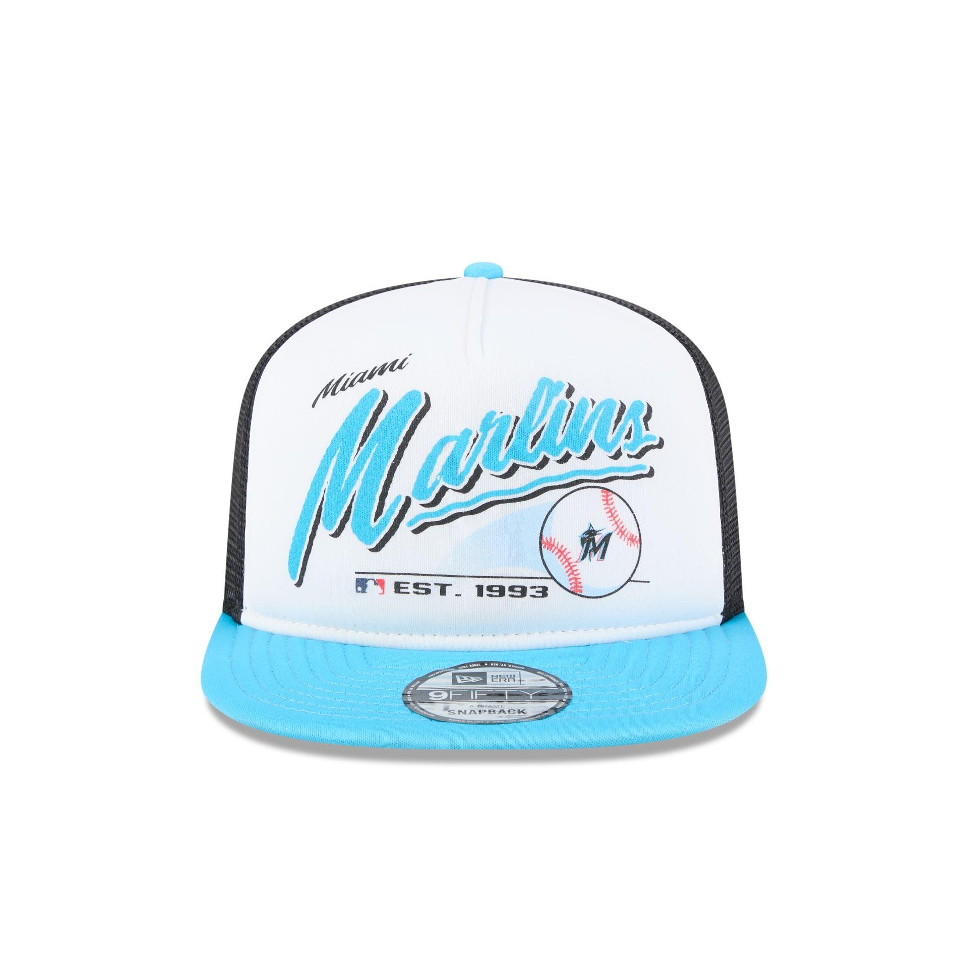 Miami Marlins Retro Script 9FIFTY A-Frame Trucker Hat Male Product Image