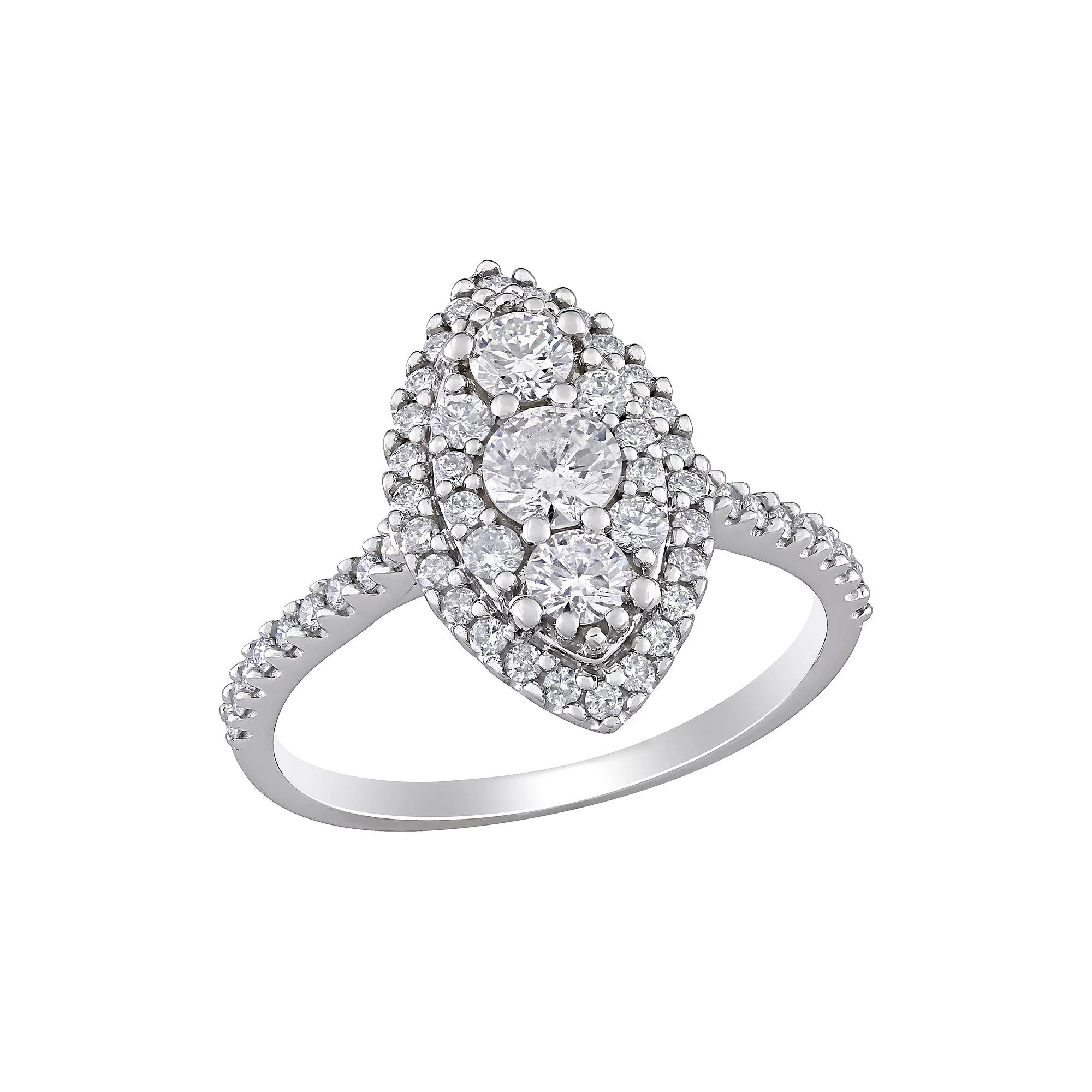 Stella Grace 10k White Gold 1 Carat T.W. Diamond Marquise Engagement Ring, Women's,  Product Image