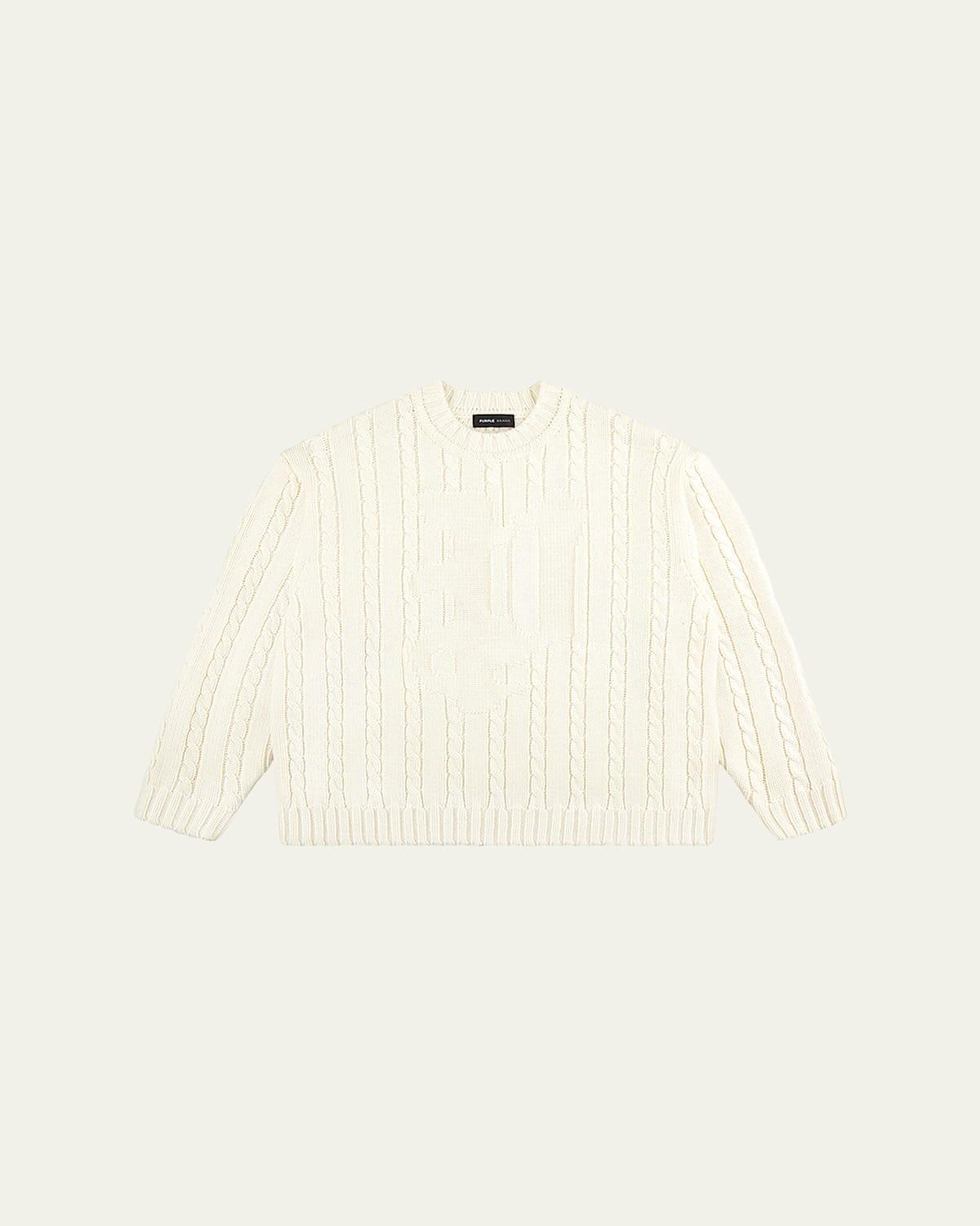 Men's Wool Cable Sweater Product Image