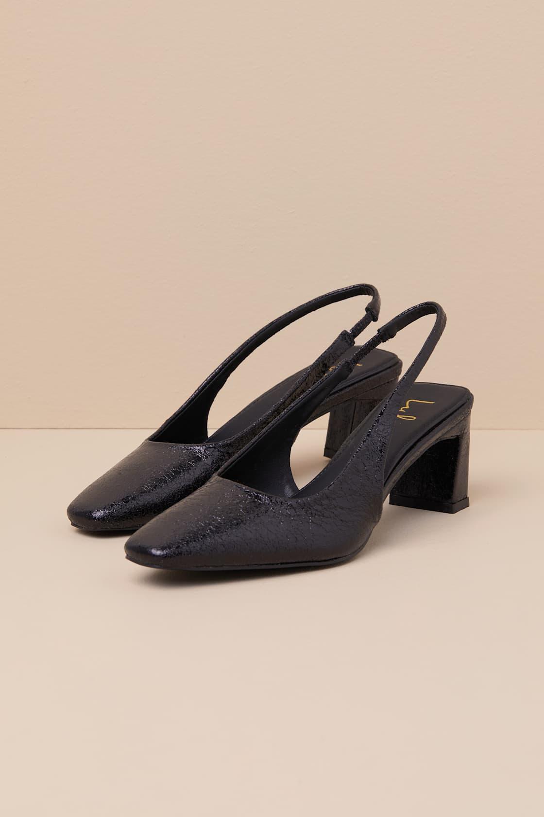 Ambrea Black Slingback Pumps Product Image