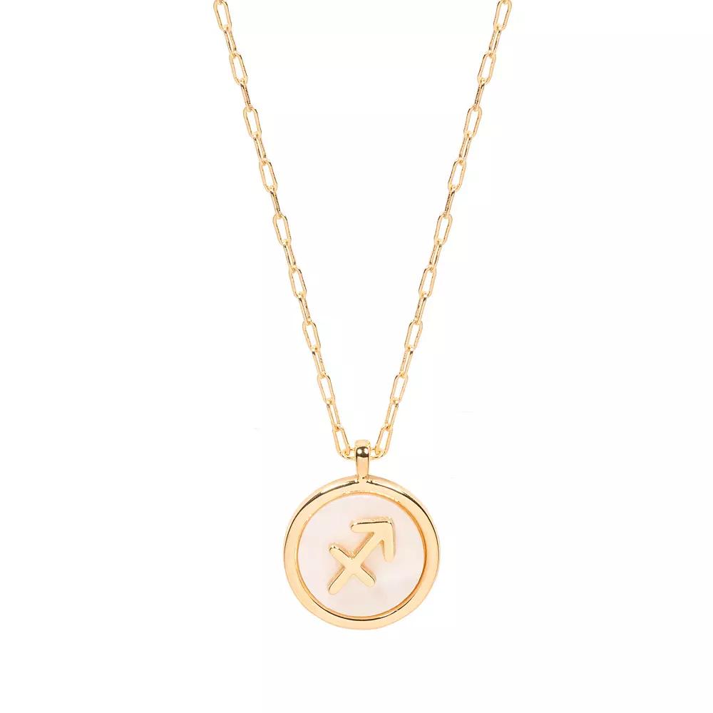 LC Lauren Conrad Gold Tone Zodiac Sign Simulated Mother-of-Pearl Pendant Necklace, Women's, Sagittarius Product Image