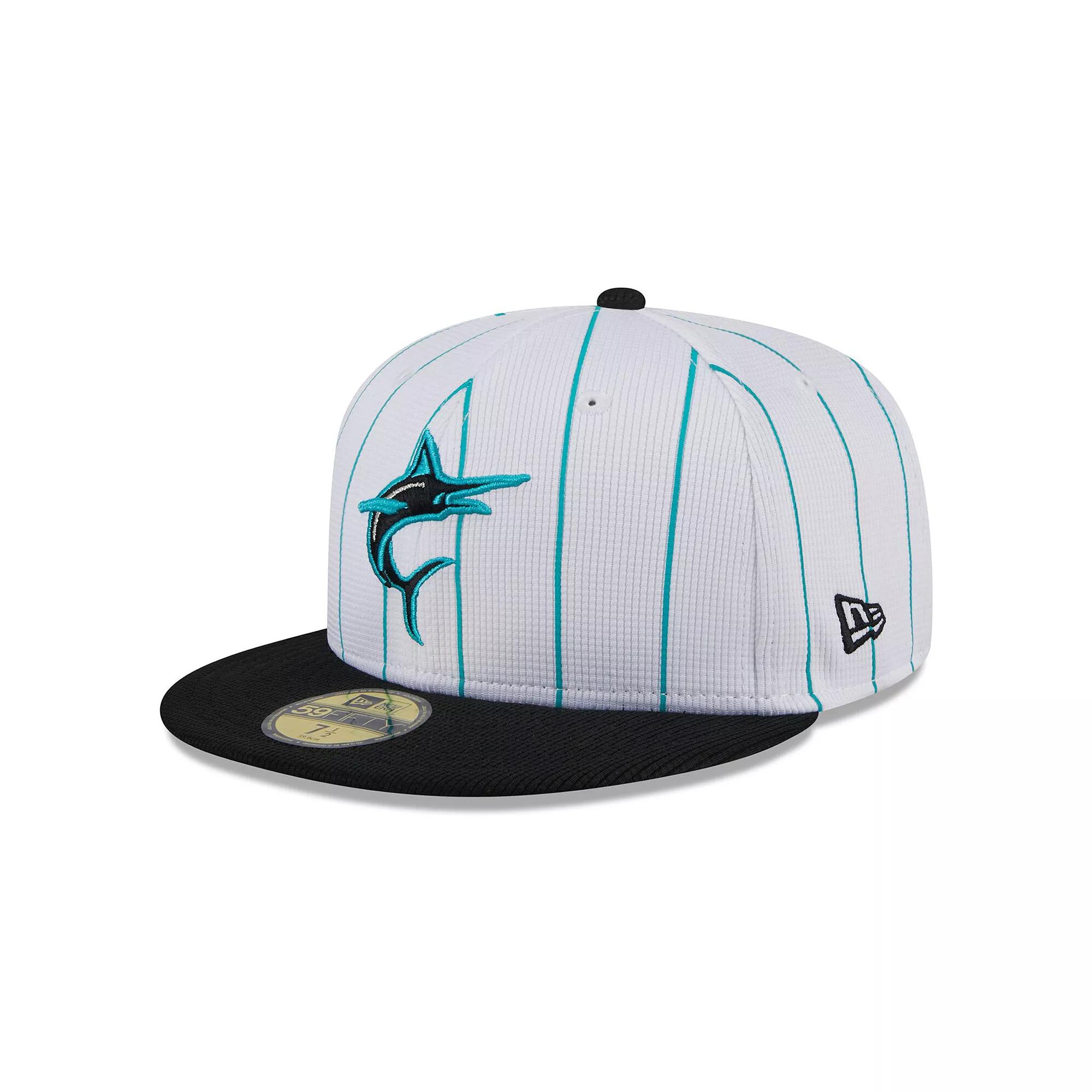 Men's New Era  White Miami Marlins 2024 Batting Practice 59FIFTY Fitted Hat, Size: 8 Product Image