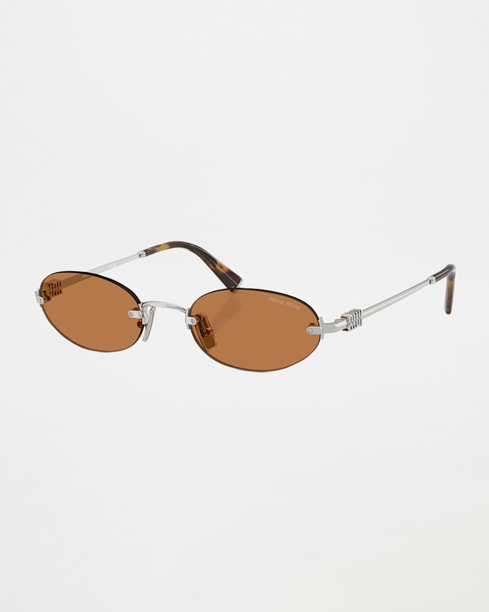 Rimless Metal Oval Sunglasses Product Image