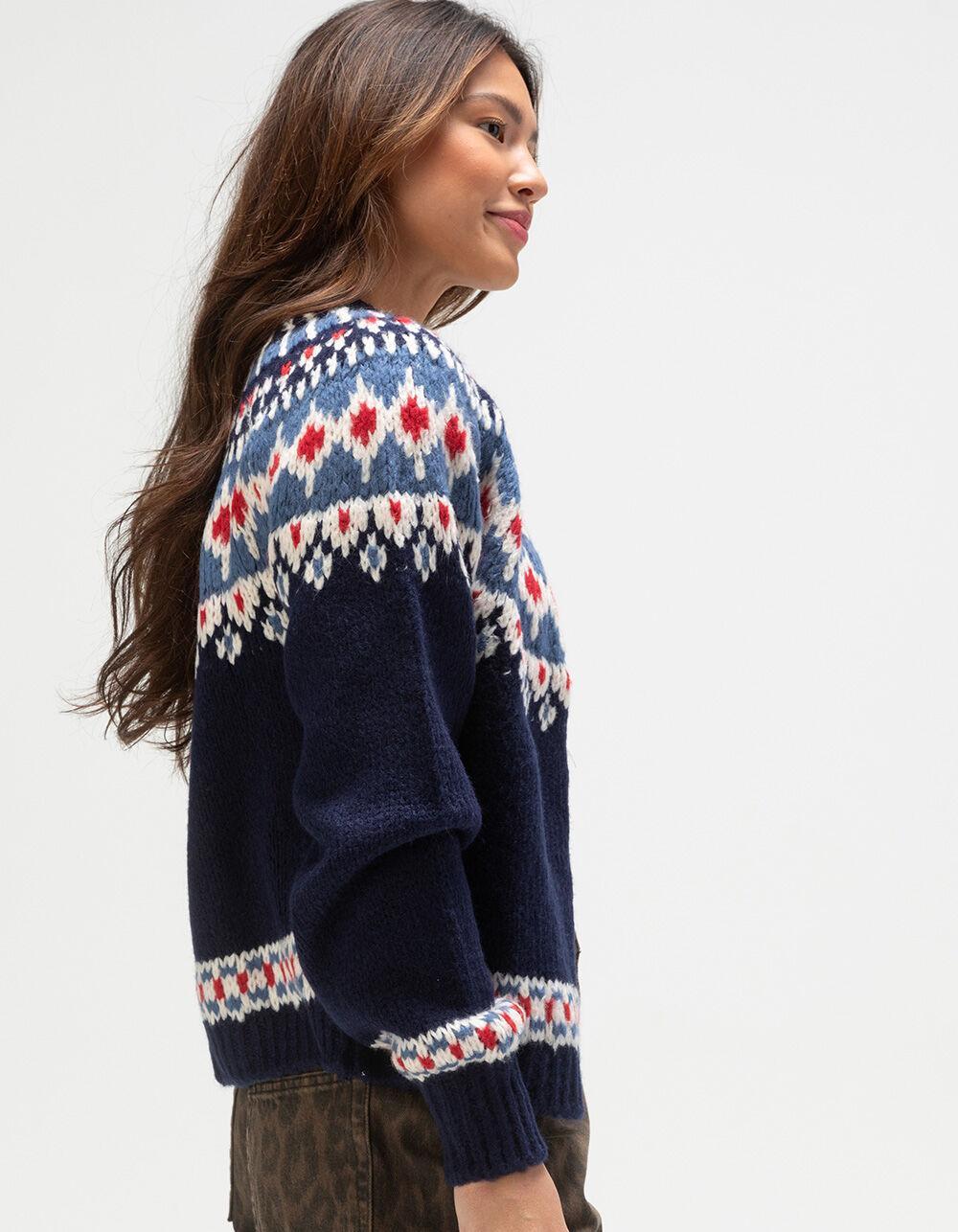 BDG Urban Outfitters Fair Isle Womens Boxy Cardigan - BLUE COMBO Product Image