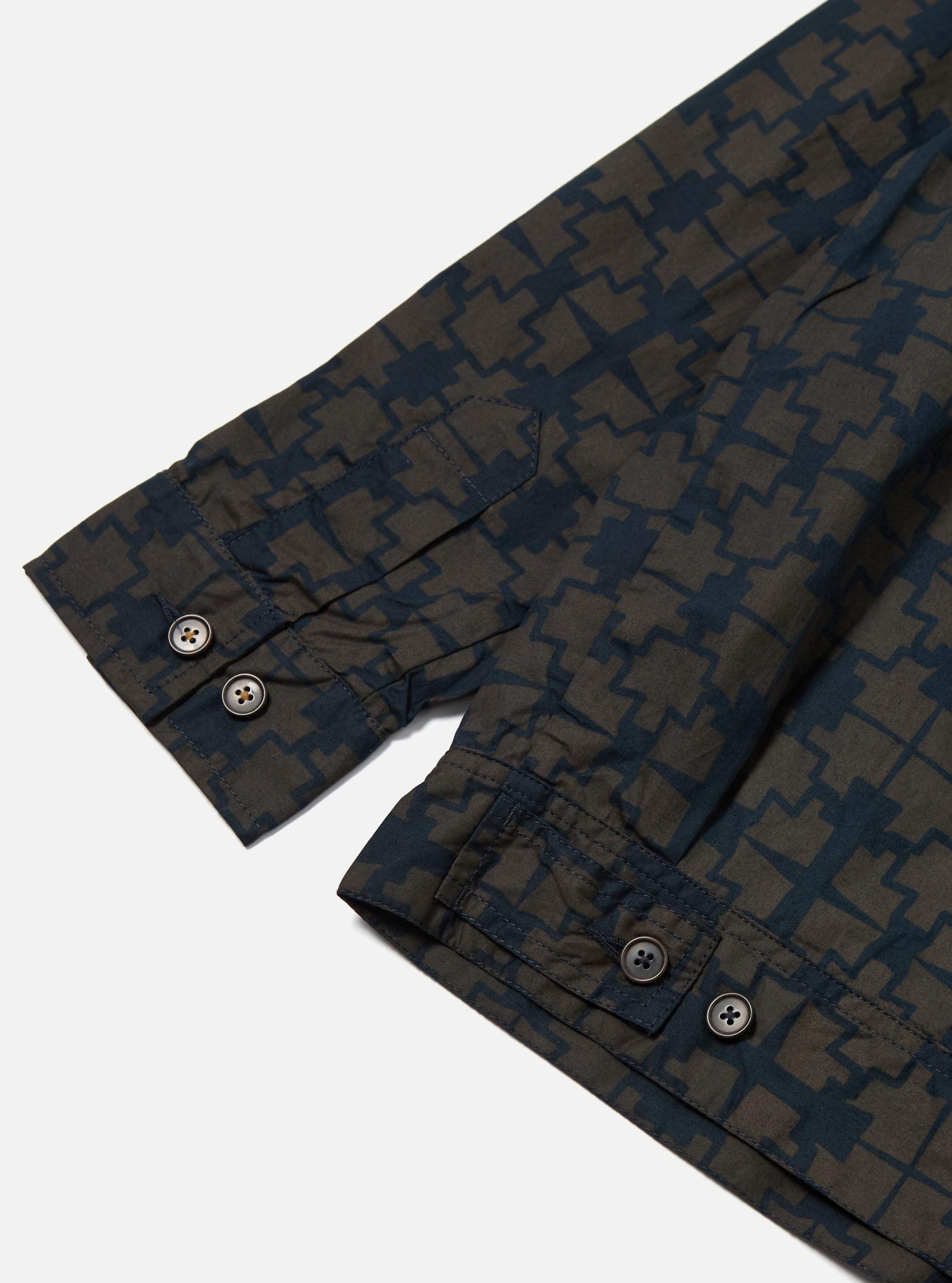 Universal Works Rose Bowl Jacket in Navy Mitla Print Cotton Product Image