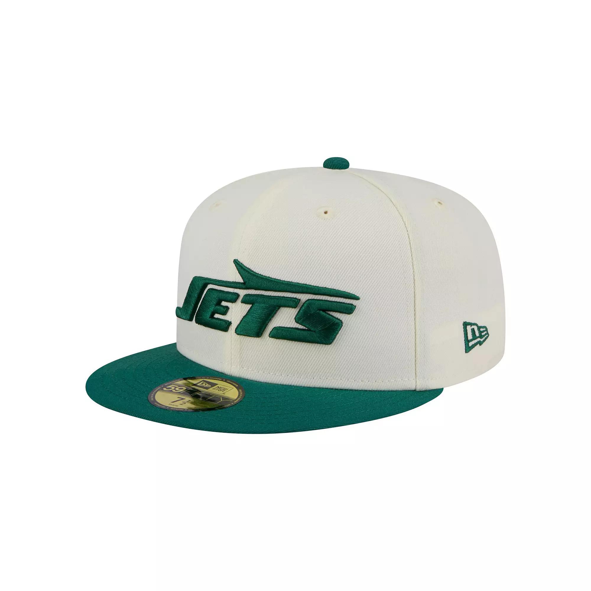 Men's New Era  White/Green New York Jets Main 59FIFTY Fitted Hat, Size: 7 1/4 Product Image