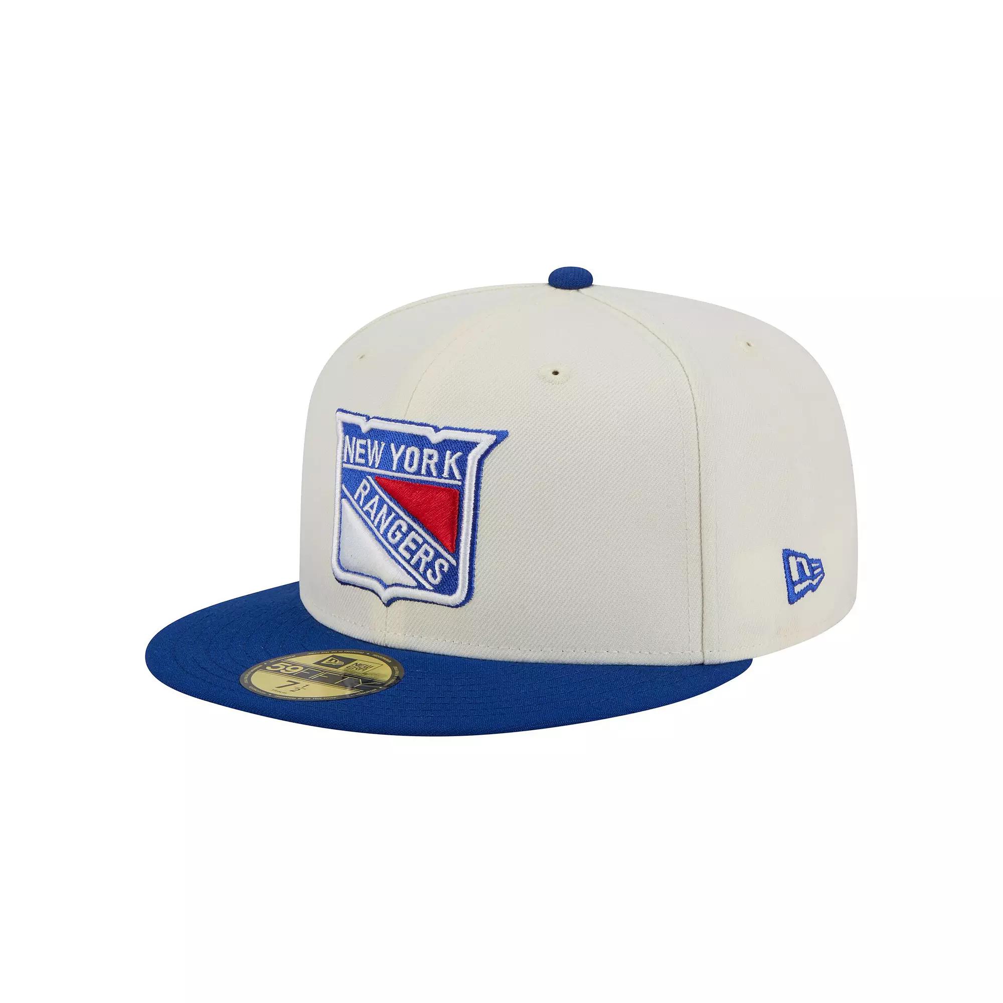 Men's New Era White New York Rangers Chrome Two-Toned 59FIFTY Fitted Hat,  Product Image