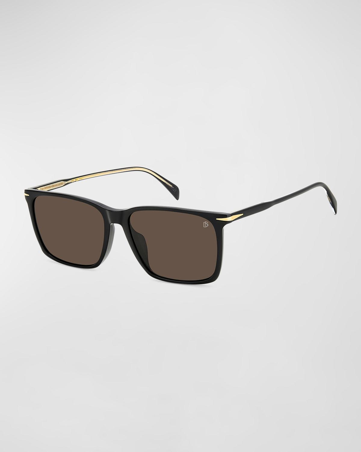 Mens Demarco Keyhole-Bridge Acetate Rectangle Sunglasses Product Image