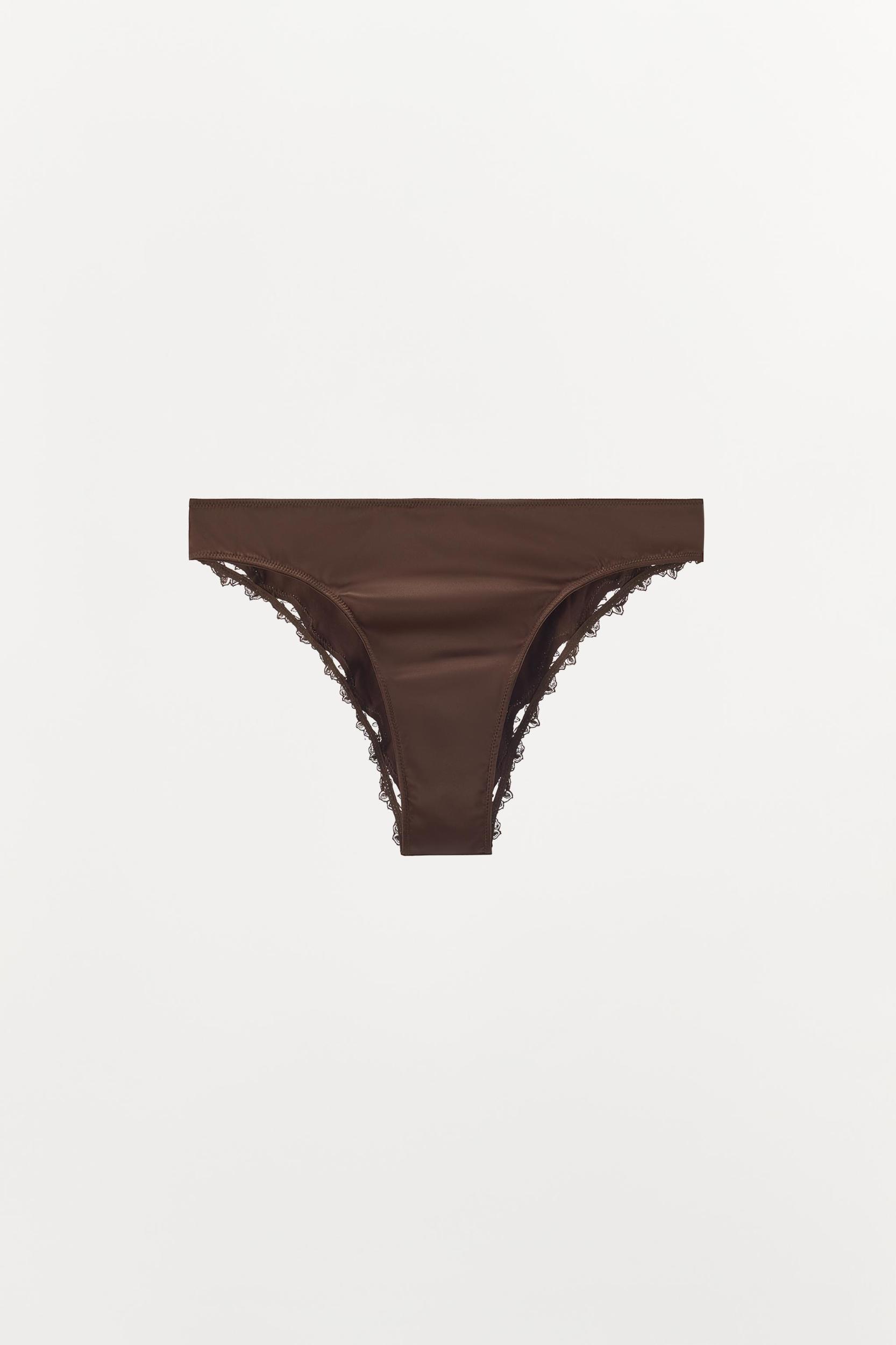 SATIN EFFECT LACE PANTIES Product Image