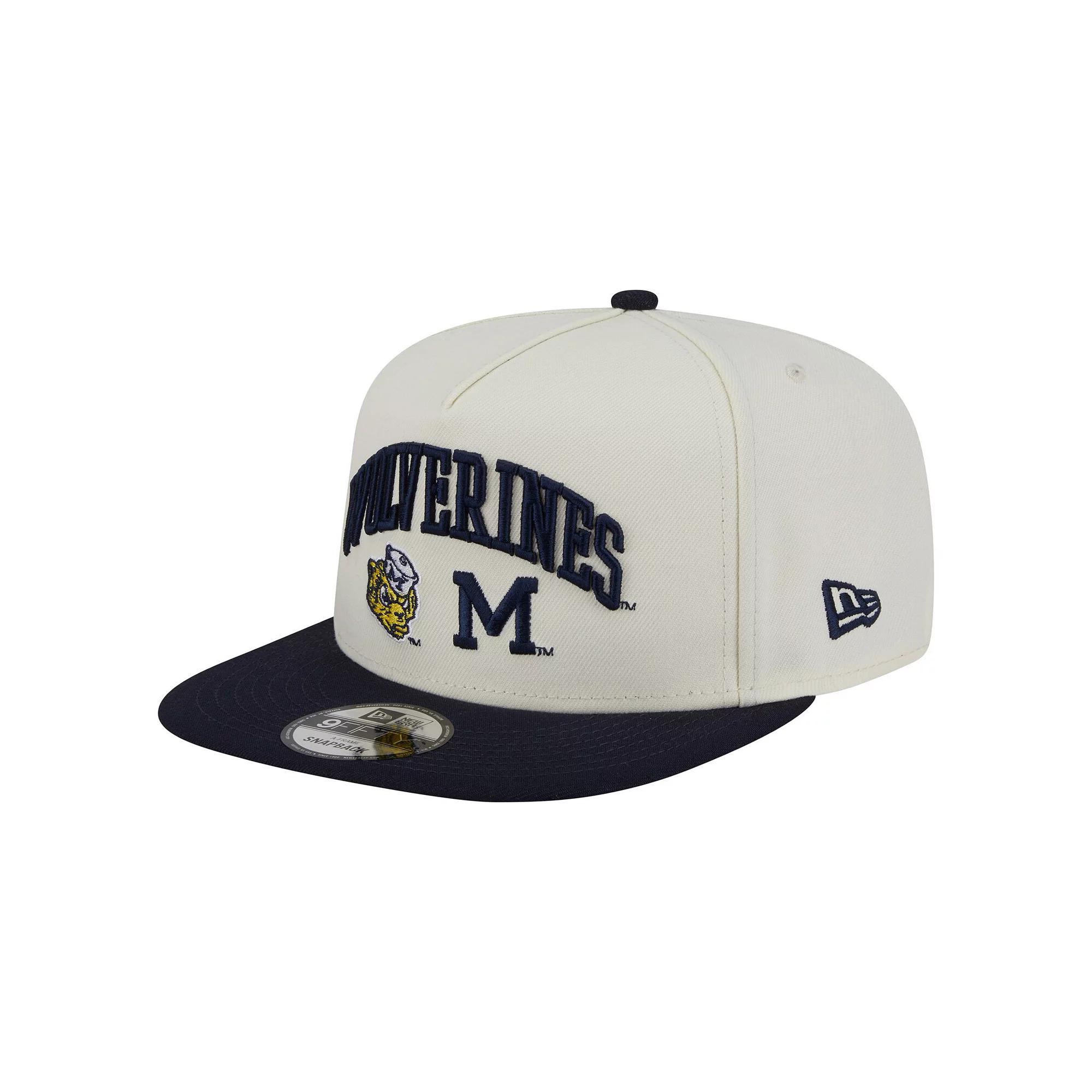 Men's New Era White Michigan Wolverines Collegiate 9FIFTY A-Frame Snapback Hat Product Image