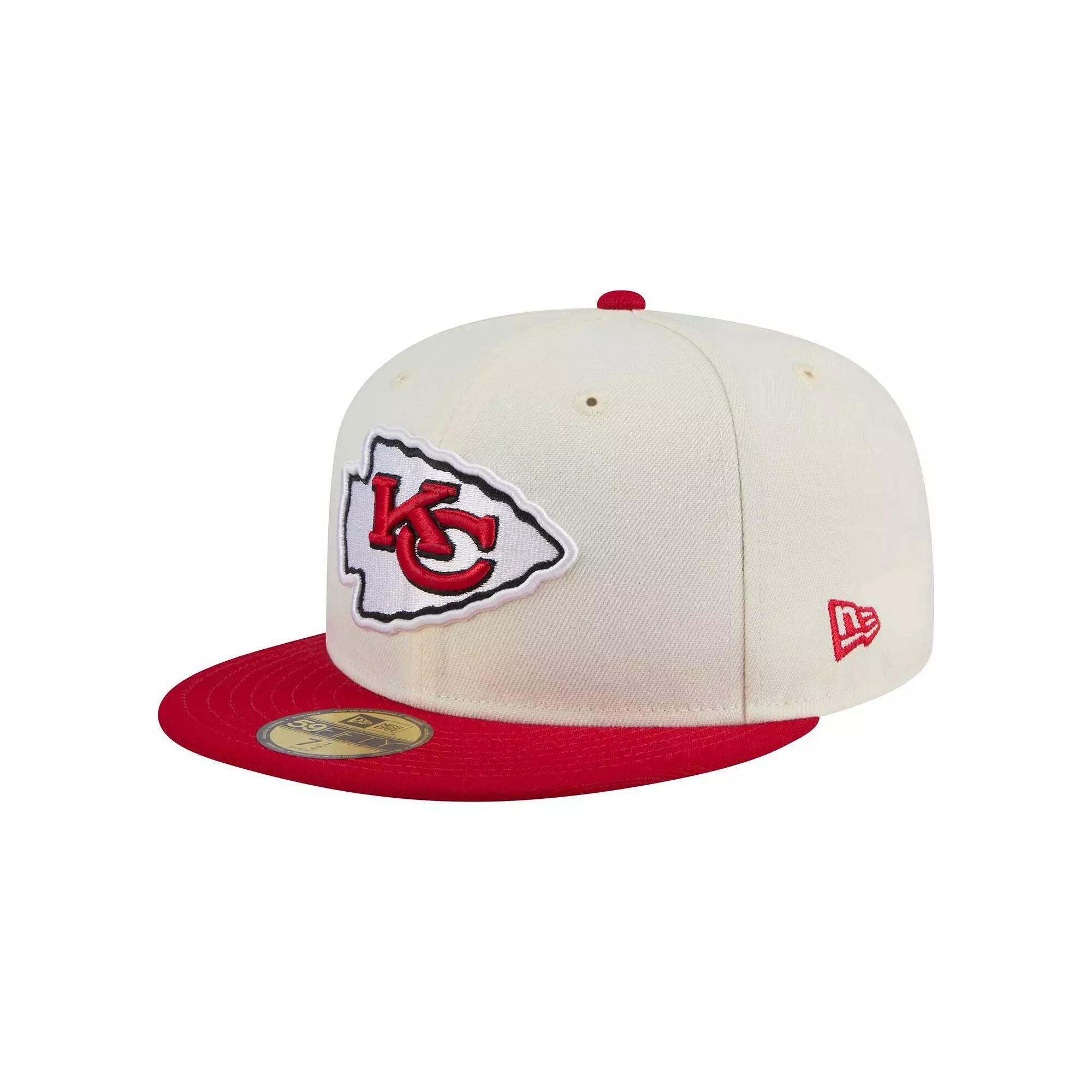 Men's New Era  White/Red Kansas City Chiefs Main 59FIFTY Fitted Hat, Size: 6 7/8 Product Image