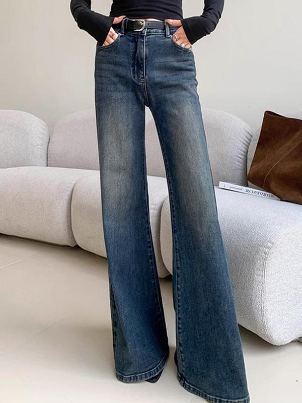 Vintage Blue Wash Flare Boyfriend Jeans Product Image