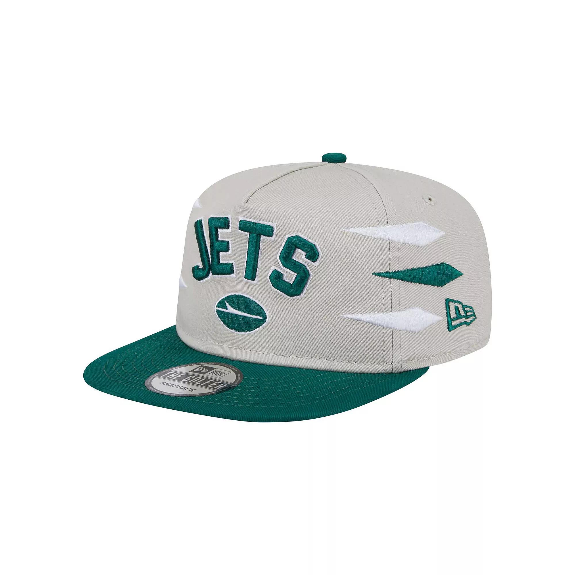 Men's New Era Stone/Green New York Jets Athletic Golfer Snapback Hat, Team Product Image