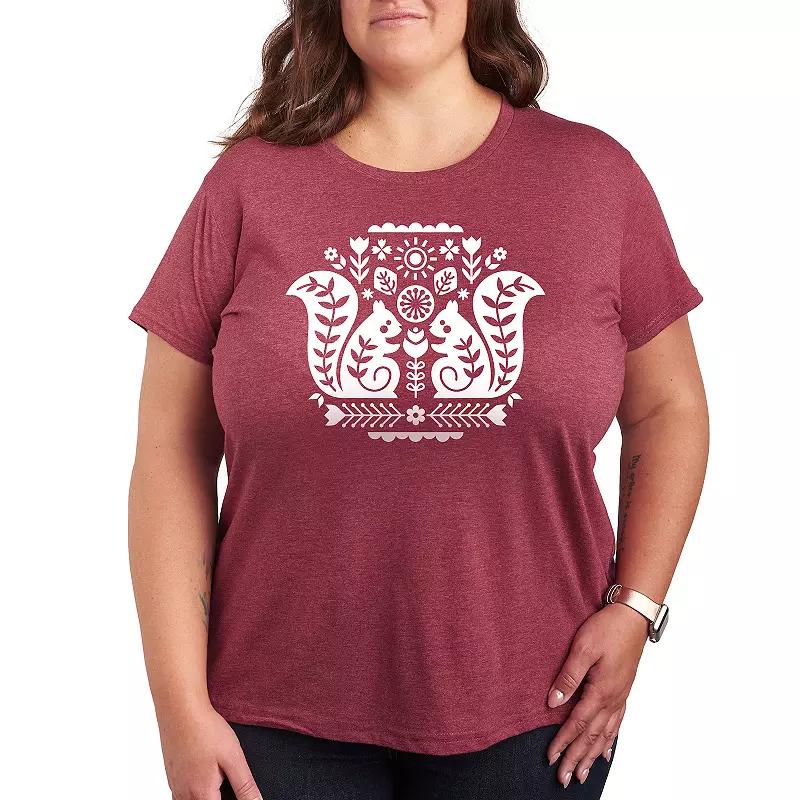Plus Scandinavian Squirrels Graphic Tee, Women's,  Product Image