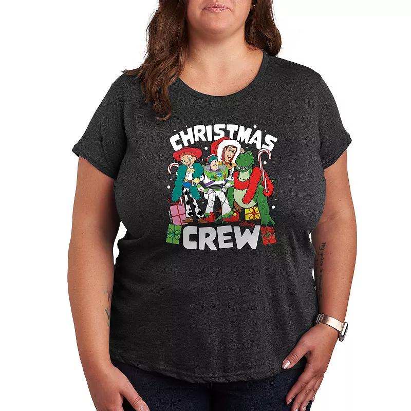 Disney / Pixars Toy Story Womens Christmas Crew Graphic Tee, Girls Heather Grey Product Image