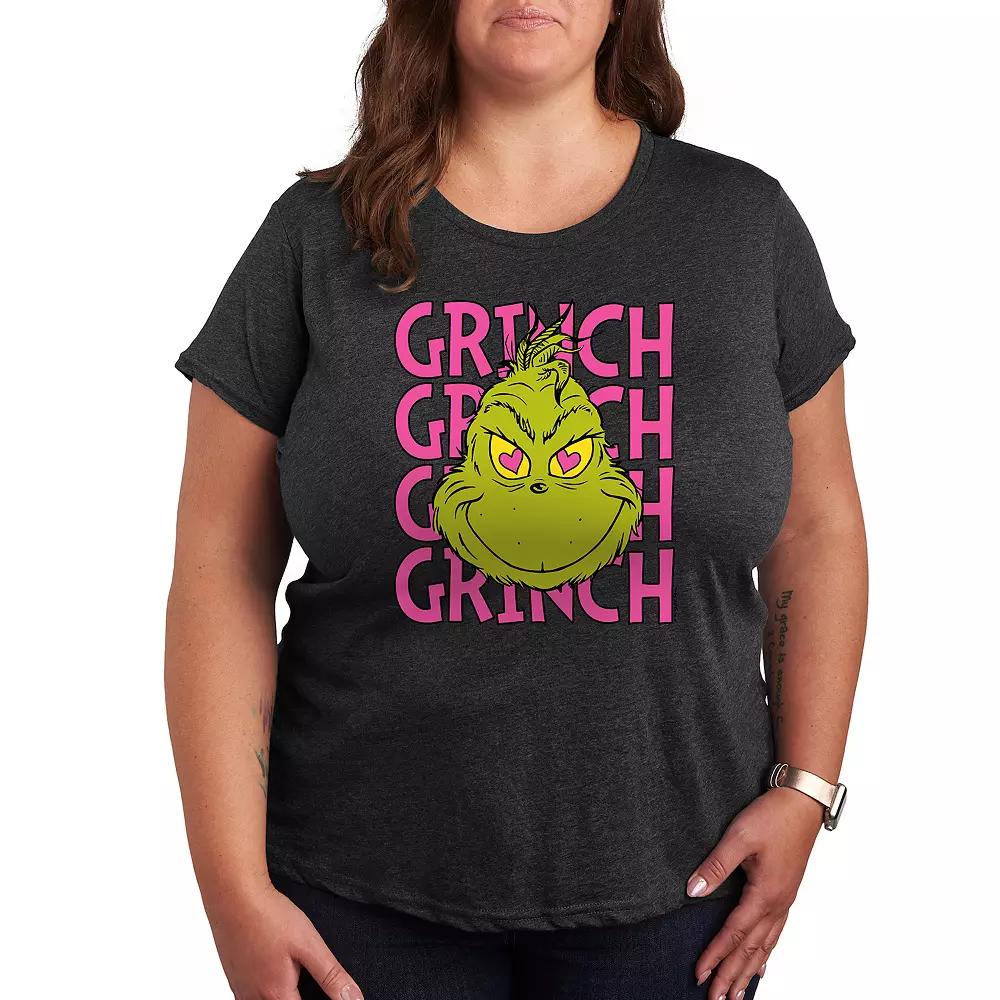 Plus Grinch Stacked Graphic Tee, Women's,  Product Image