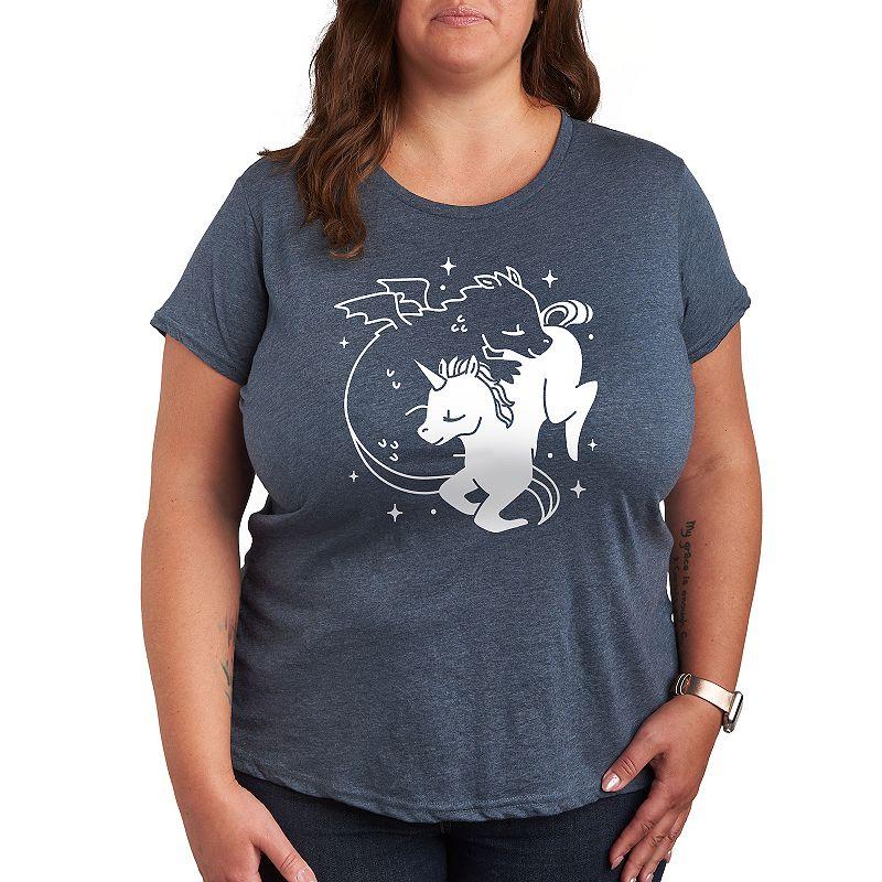 Plus Dragon Unicorn Graphic Tee, Women's,  Product Image