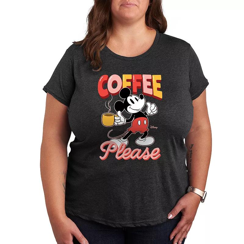 Disney's Mickey Mouse Plus Coffee Please Graphic Tee, Women's,  Product Image